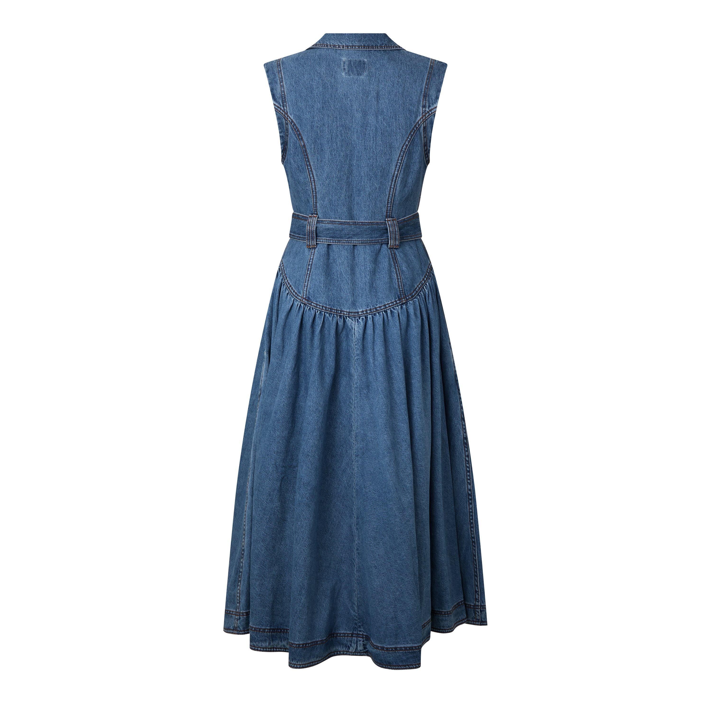 BLUE - Aje - Liliana Denim Midi Dress - 2