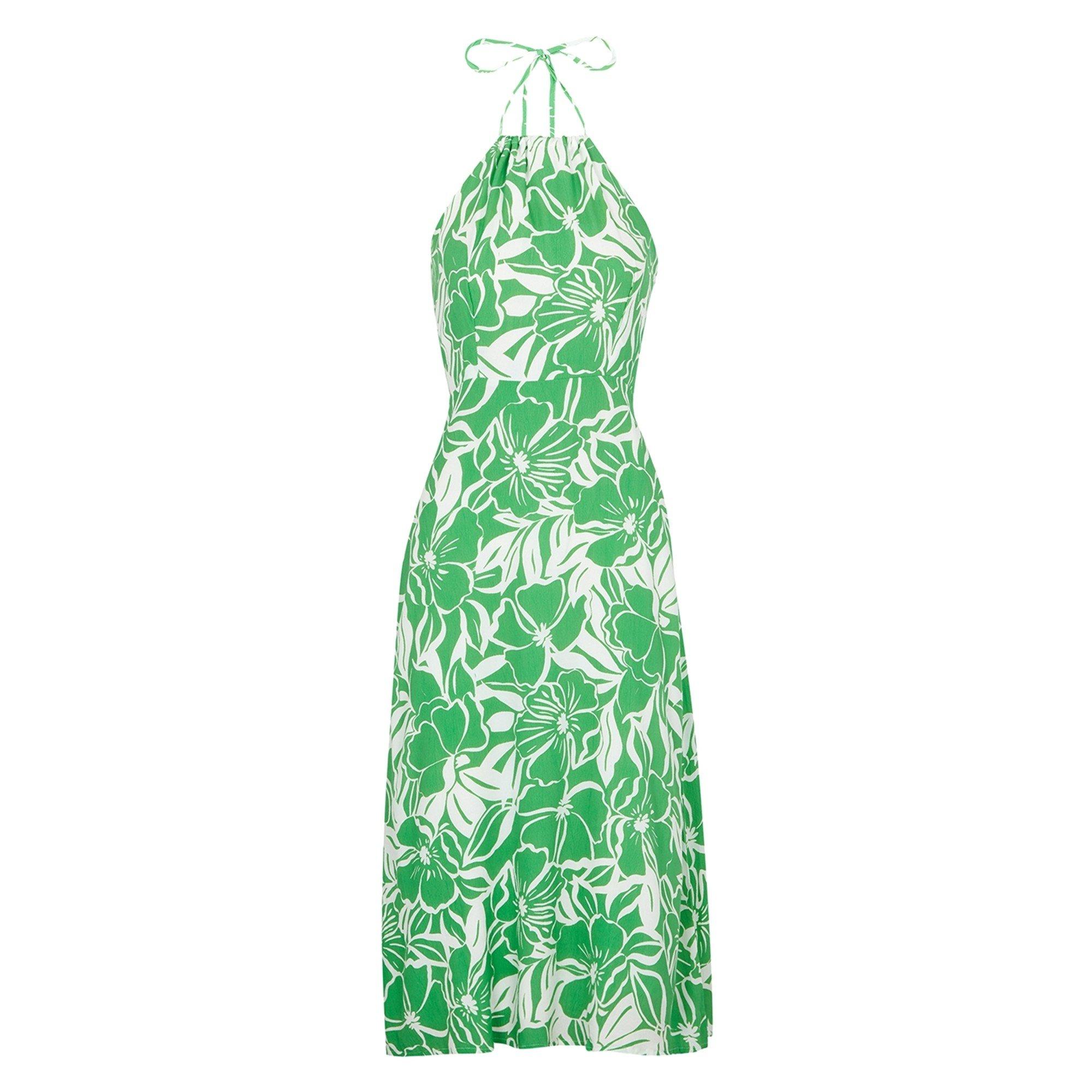 GREEN AND OTHER - Faithfull The Brand - LD TAORMINA HALTER MIDI DRESS - 1