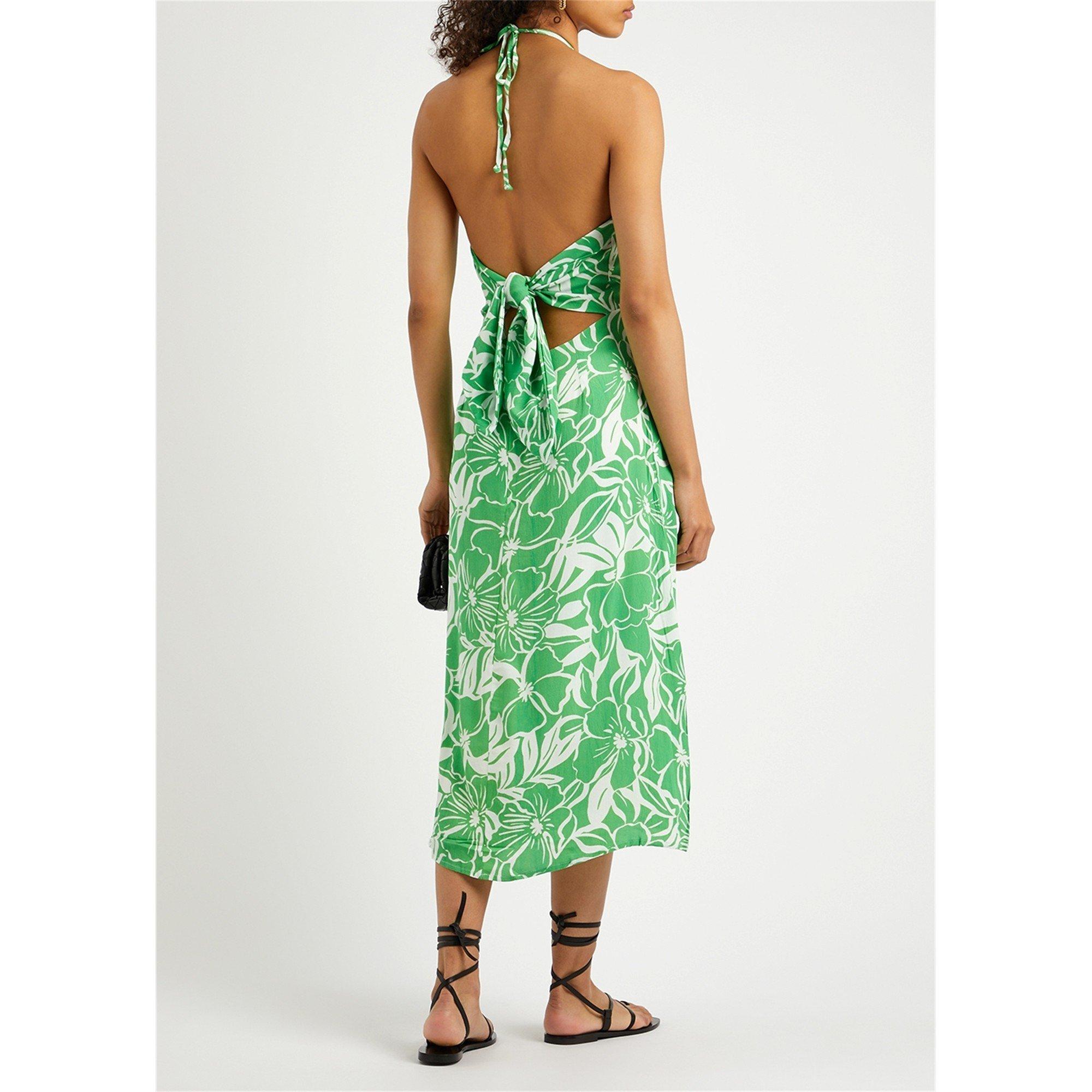 GREEN AND OTHER - Faithfull The Brand - LD TAORMINA HALTER MIDI DRESS - 3