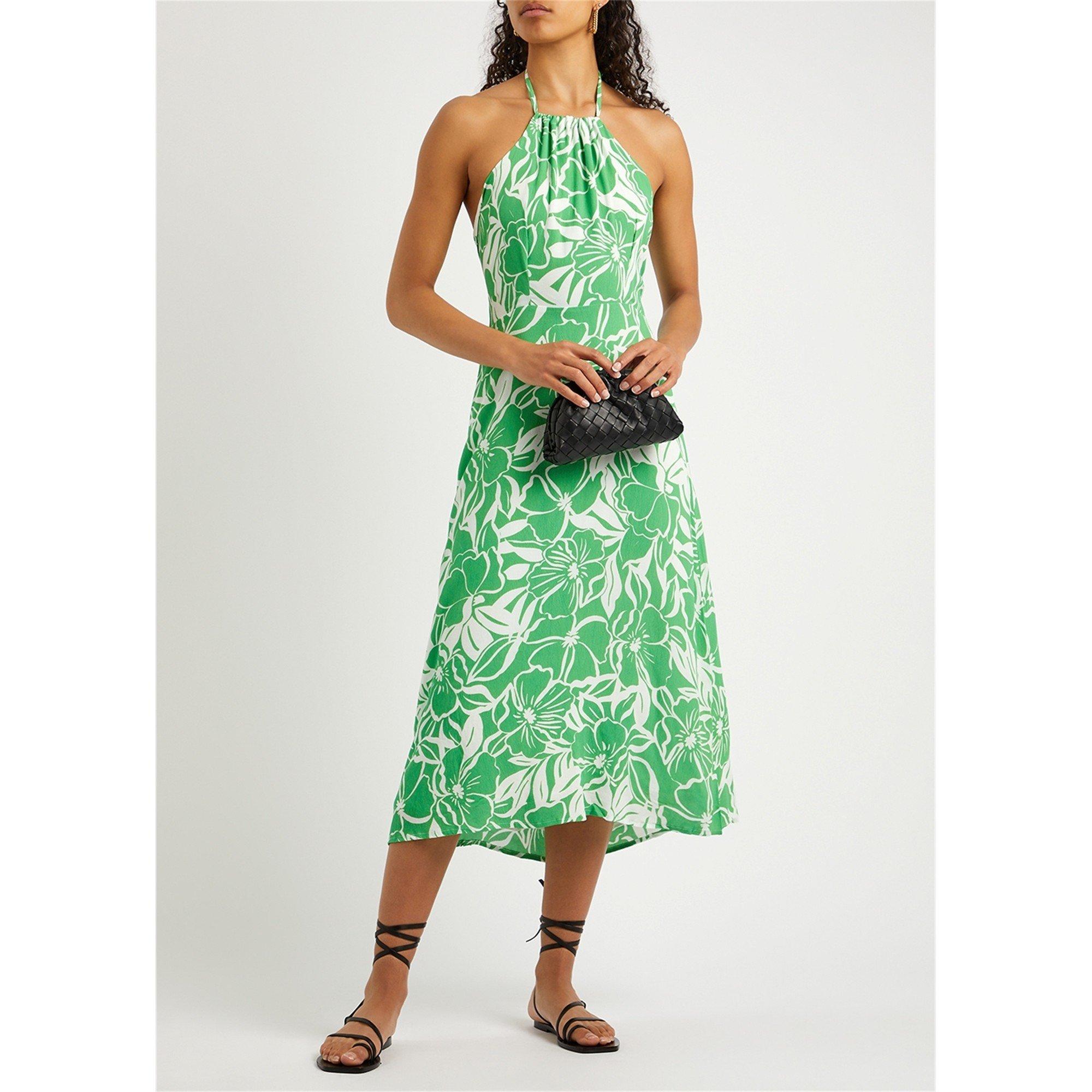 GREEN AND OTHER - Faithfull The Brand - LD TAORMINA HALTER MIDI DRESS - 5