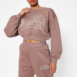 Commandes et paiements ISAWITFIRST Graphic Print Cropped Sweatshirt Co-Ord