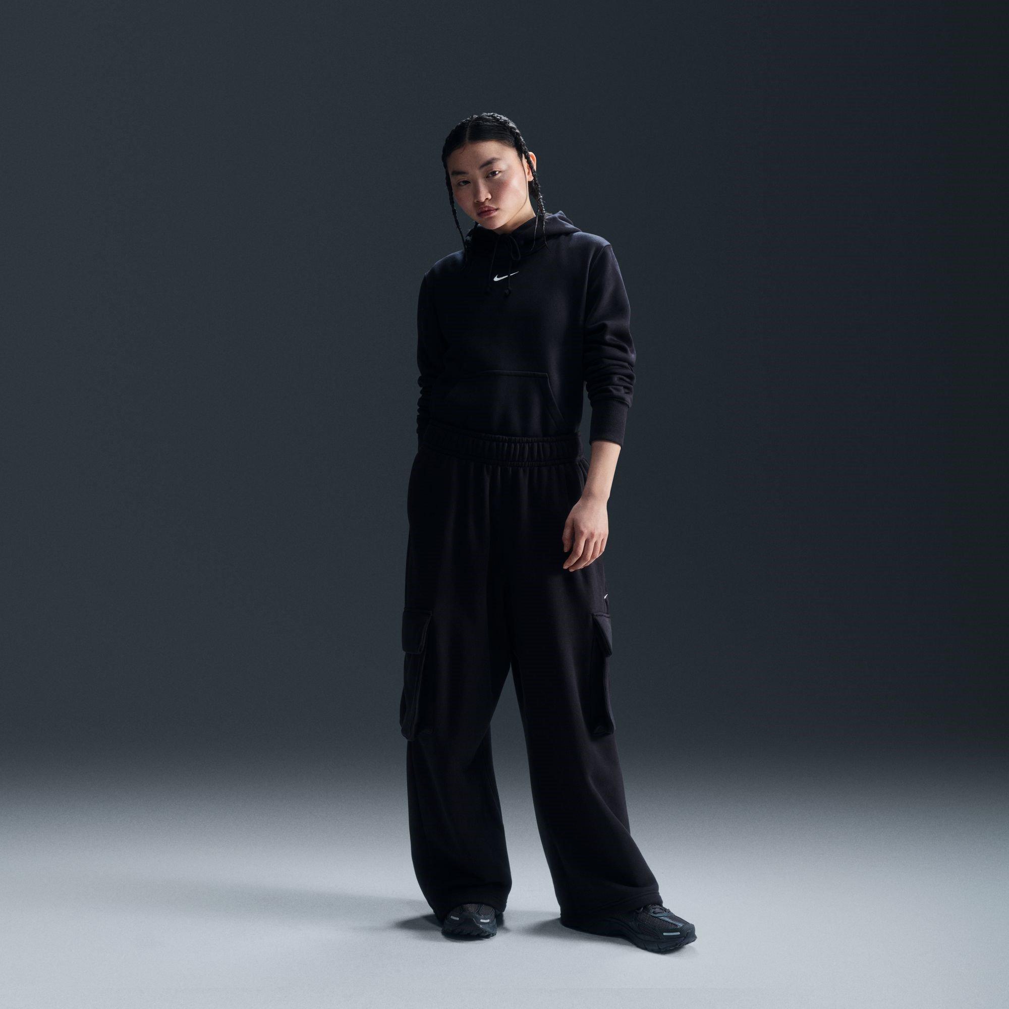 Schwarz/Weiß - Nike - Sportswear Phoenix Fleece Women's Pullover Hoodie - 4