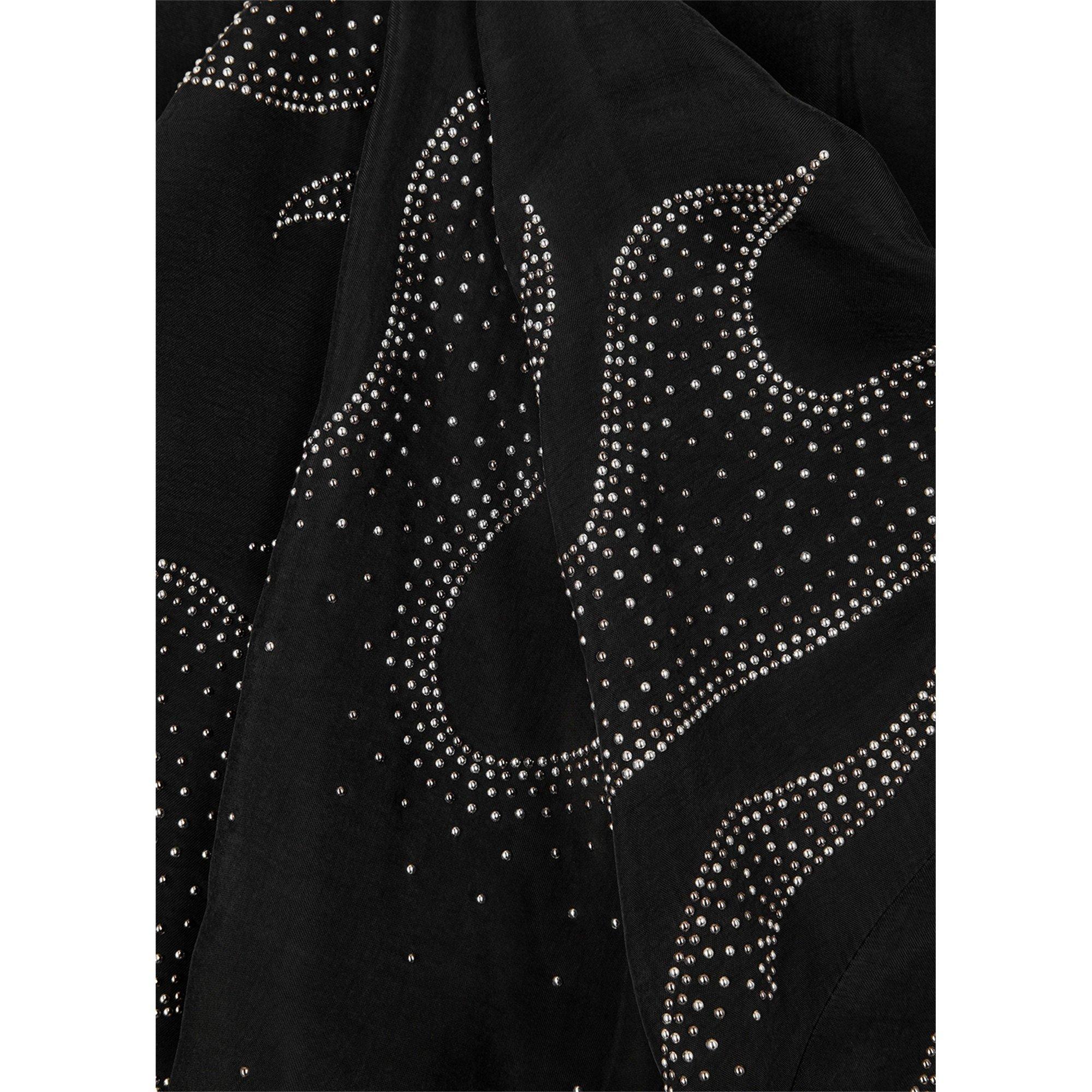 BLACK AND WHITE - Palm Angels - STUDDED BURNING LITTLE DRESS - 4