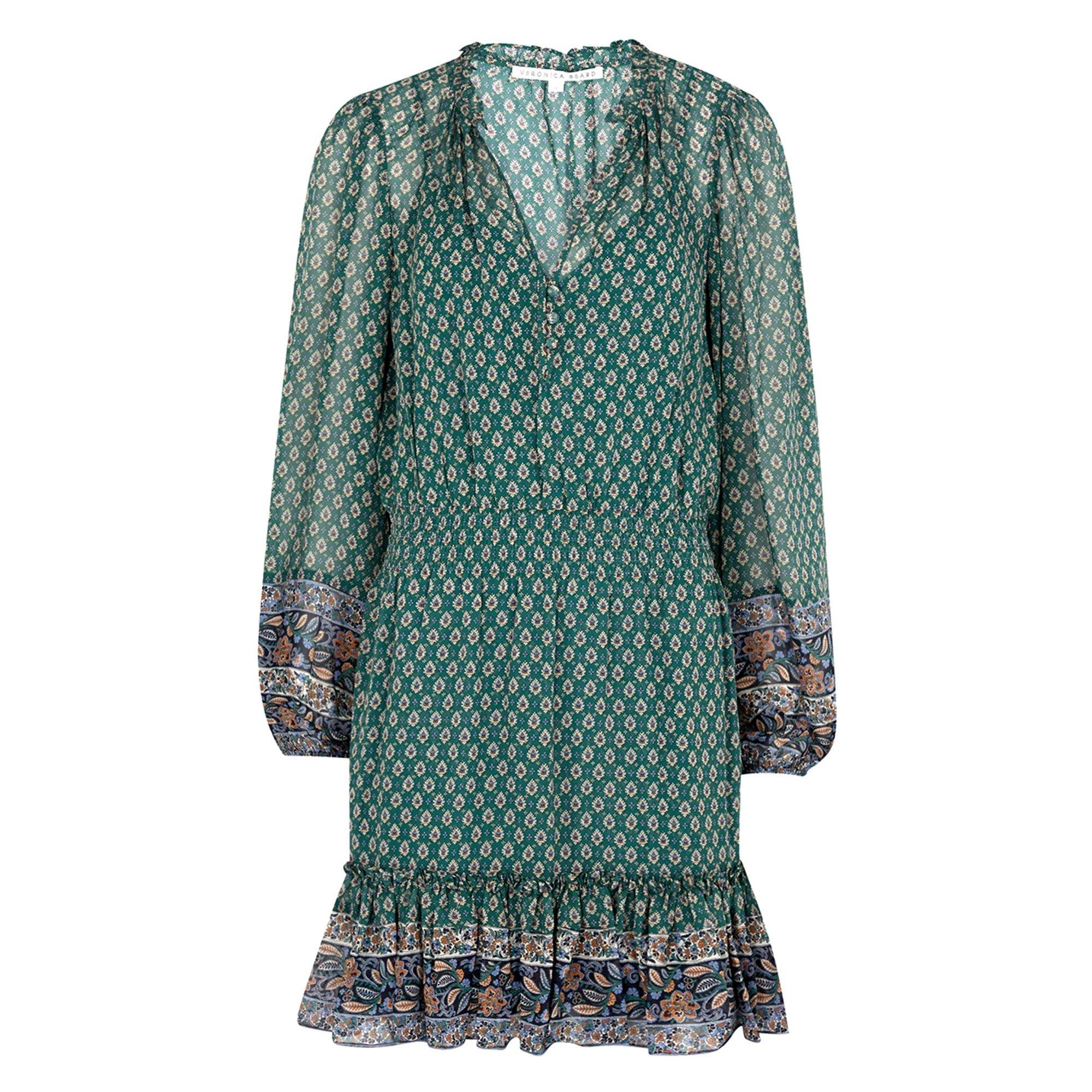 GREEN AND OTHER - Veronica Beard - SD LS DESTINY TIERED DRESS - 1