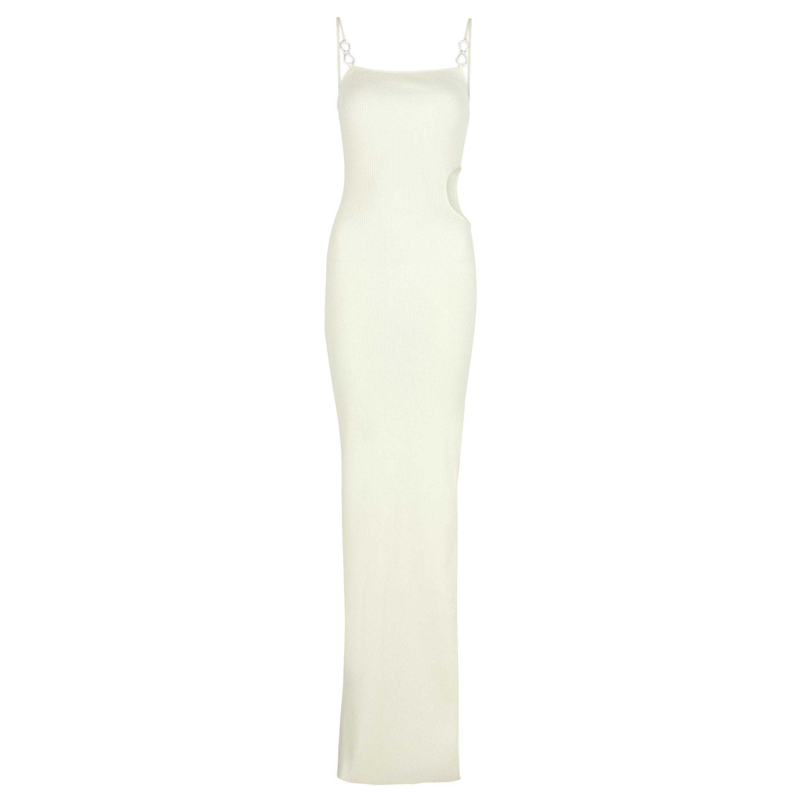 IVORY - Mach and Mach - LD STRAPPY CRYS BOW MAXI DRESS