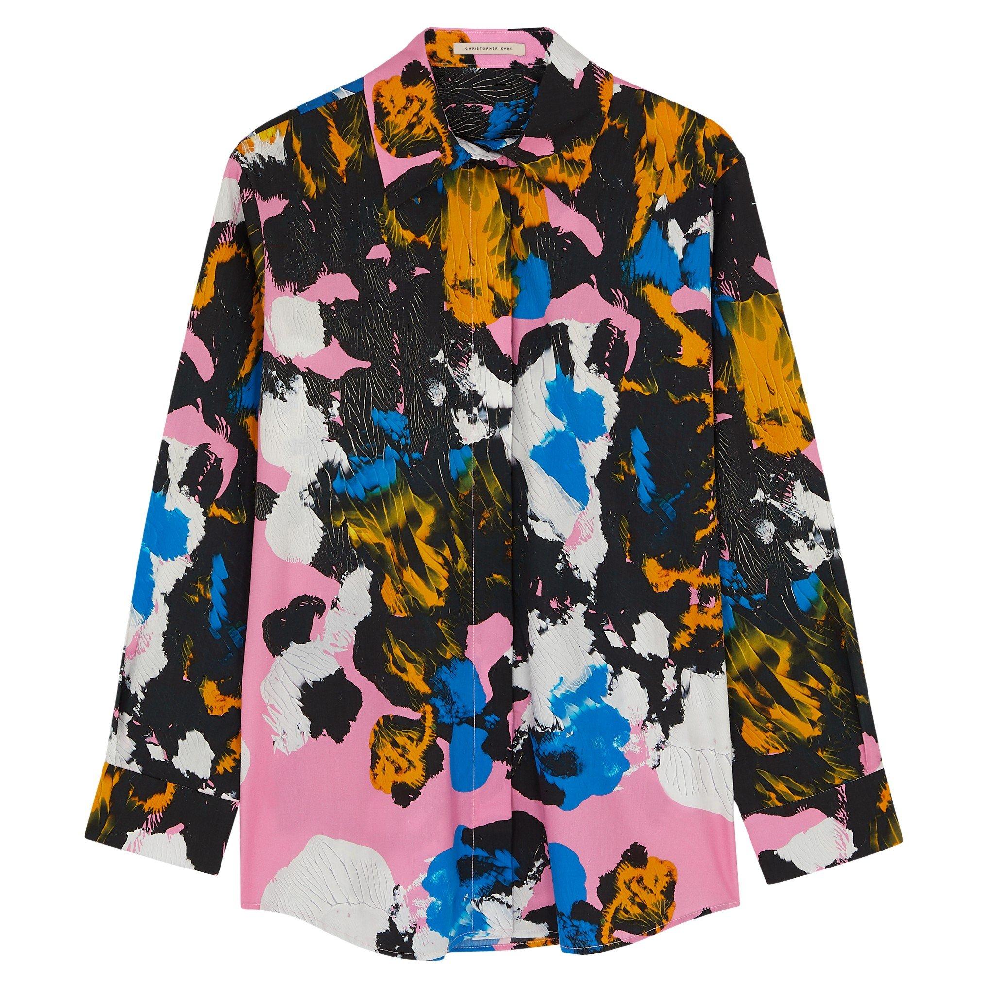 MULTICOLOURED - Christopher Kane - Women's Mindscape Camo Oversized-Fit Cotton Long-Sleeve Shirt - 1