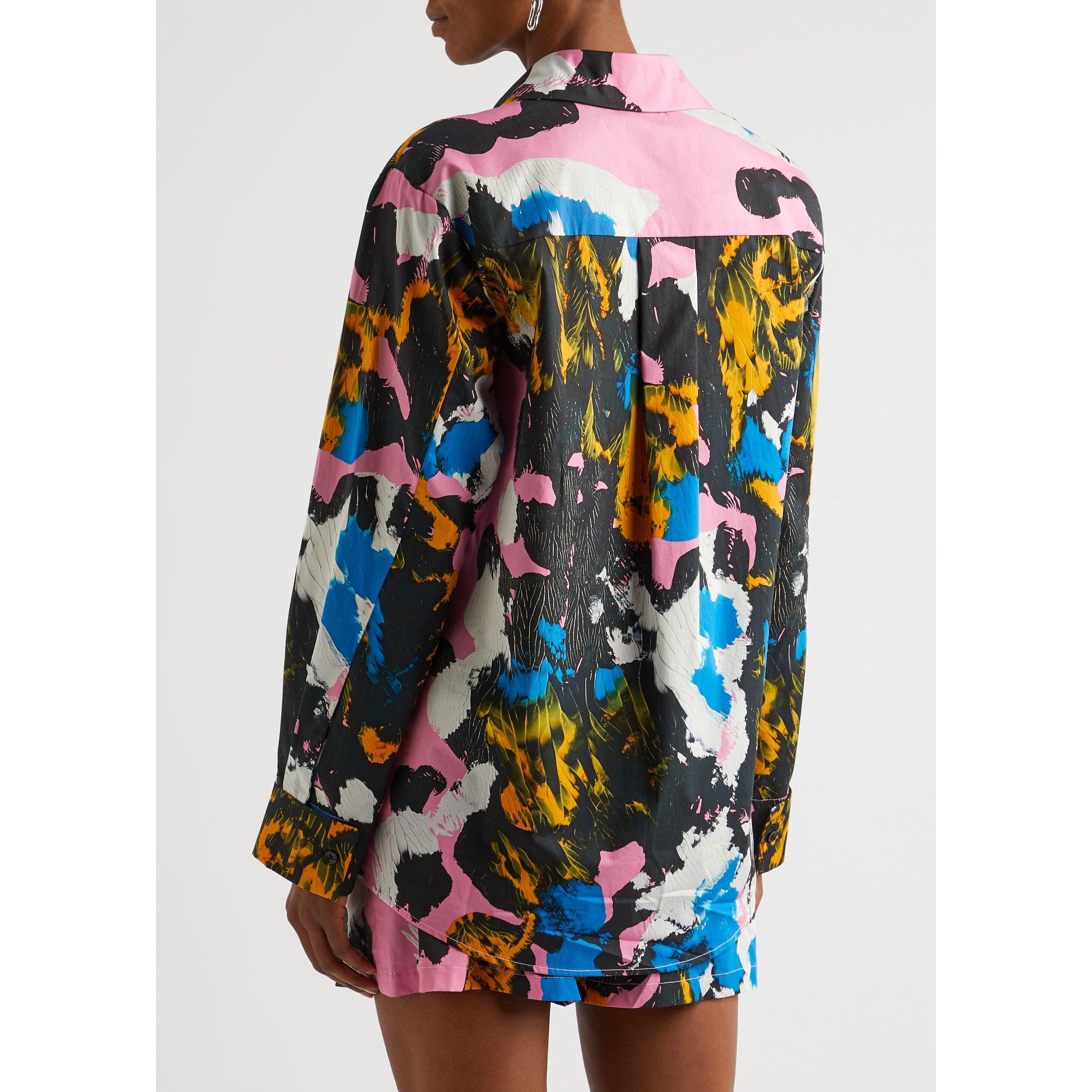MULTICOLOURED - Christopher Kane - Women's Mindscape Camo Oversized-Fit Cotton Long-Sleeve Shirt - 3