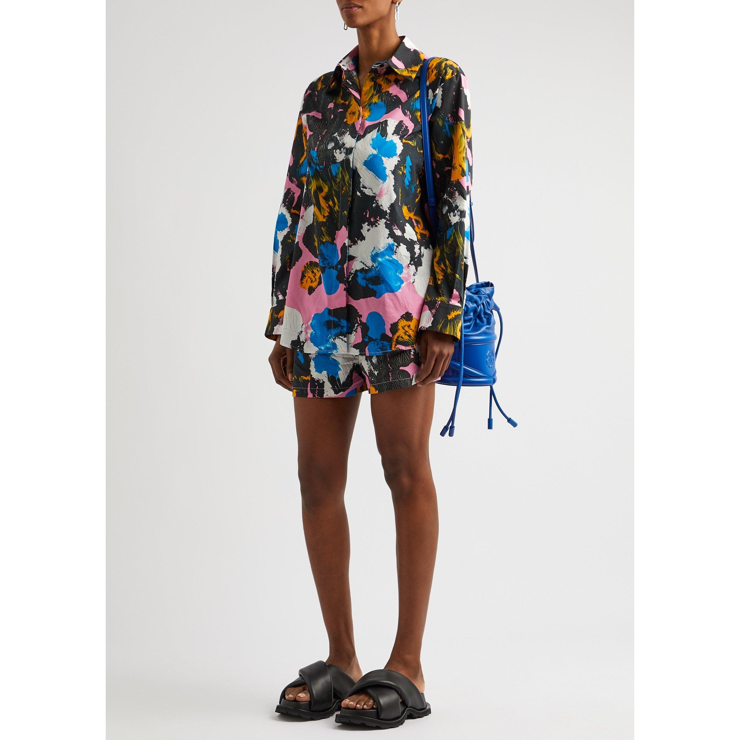 MULTICOLOURED - Christopher Kane - Women's Mindscape Camo Oversized-Fit Cotton Long-Sleeve Shirt - 5