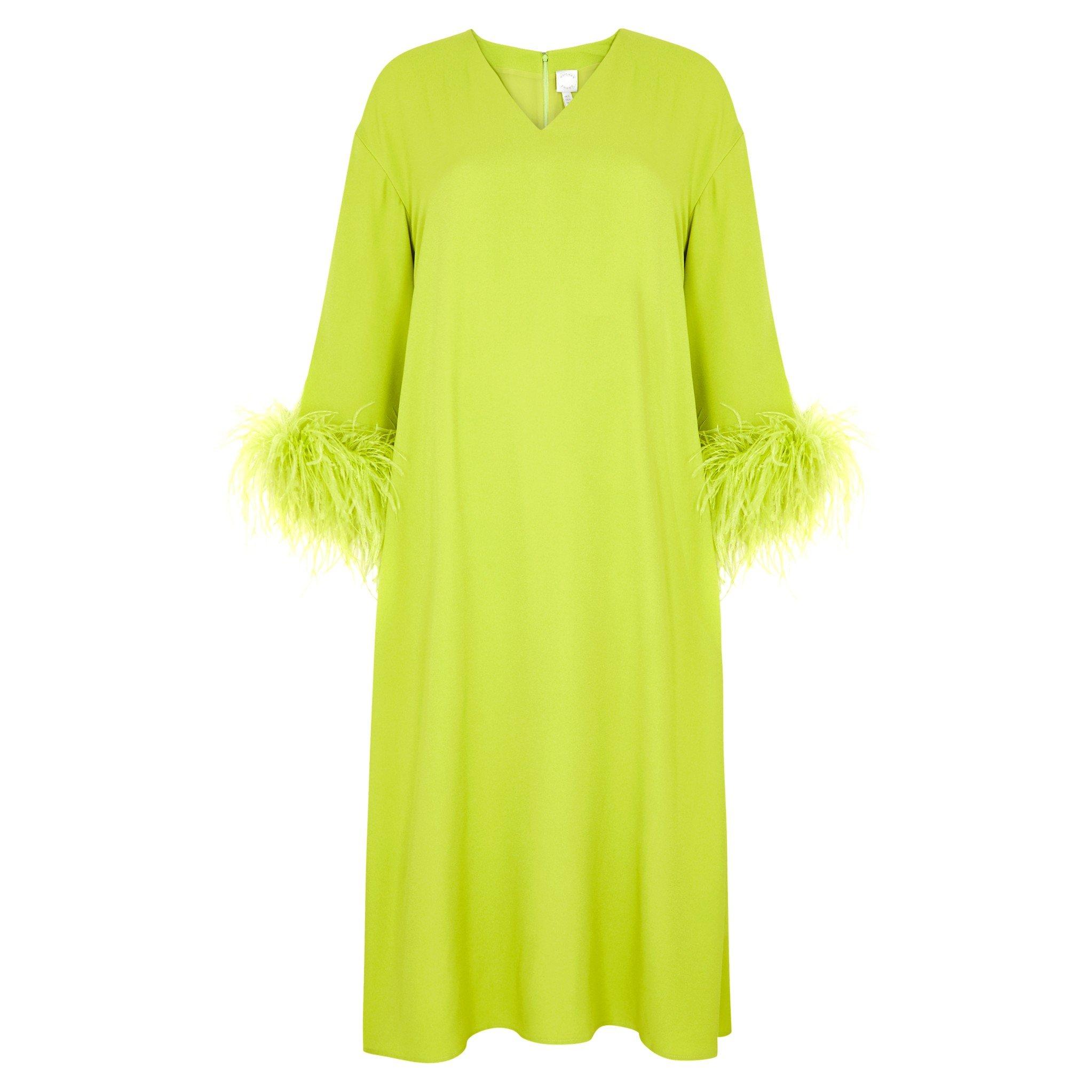 LIME - Huishan Zhang - LD LS HOUSTON FEATHER DRESS