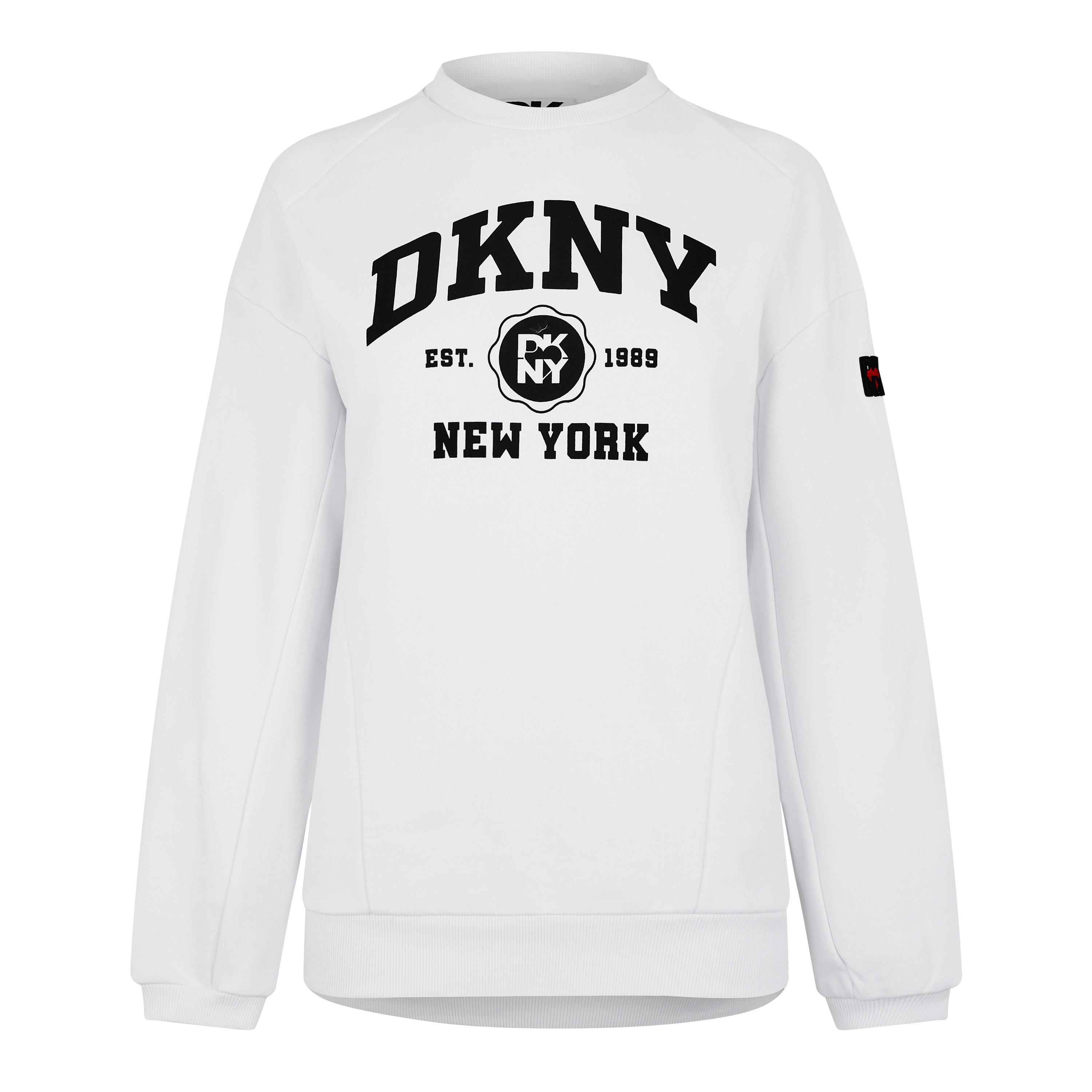 White - DKNY - Varsity Crewneck Sweater - 5