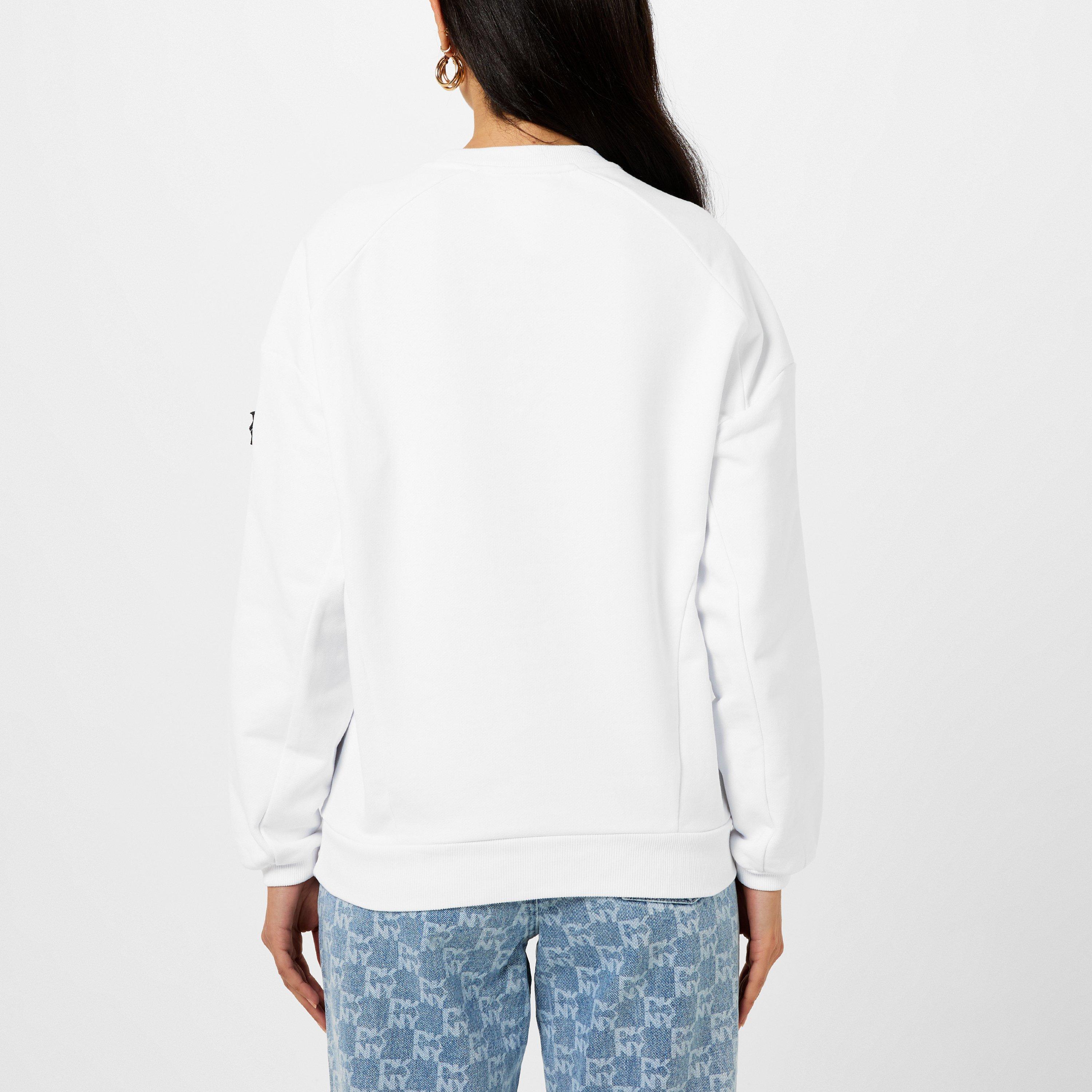 White - DKNY - Varsity Crewneck Sweater - 3