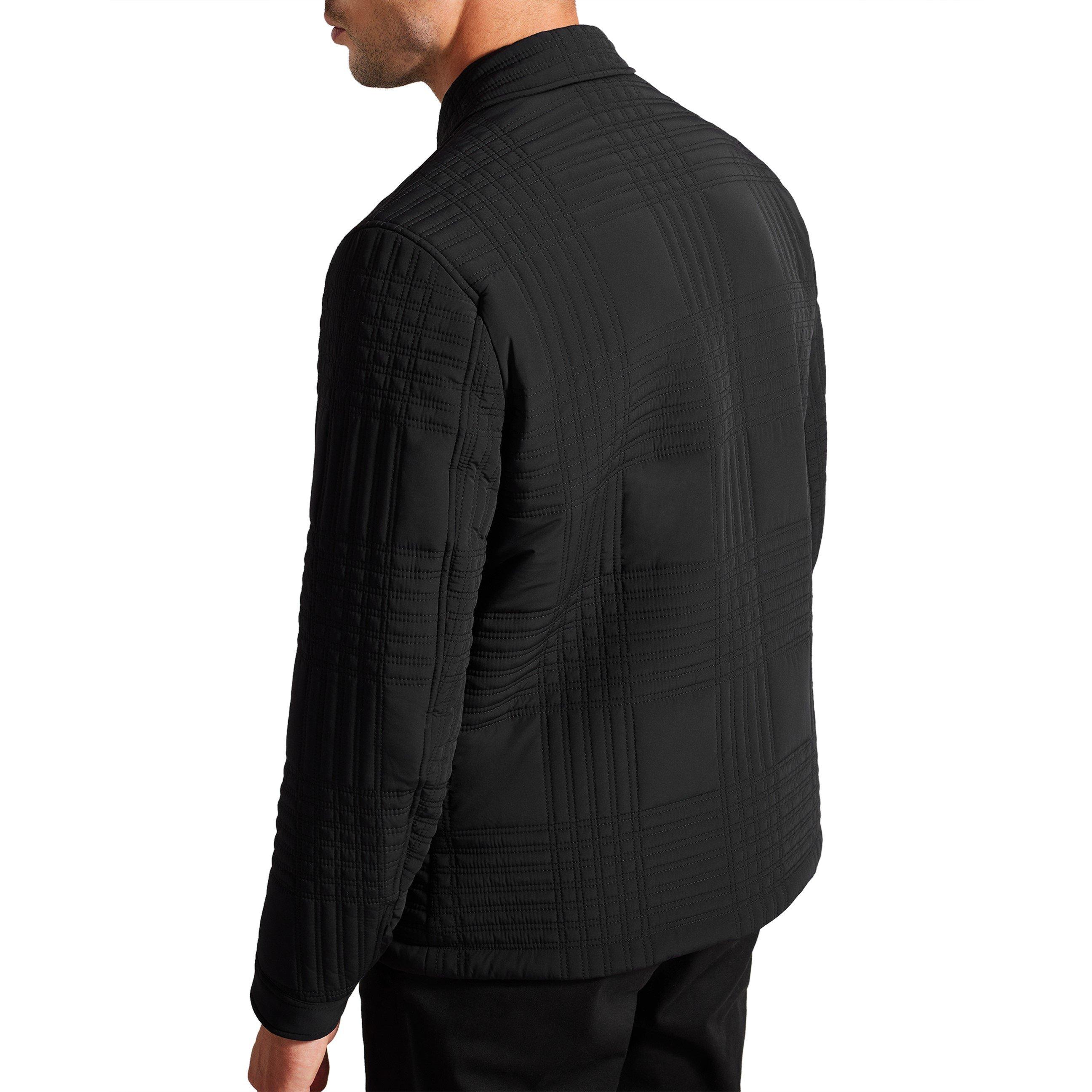 Black - Ted Baker - Men's Ribbed Trim Tailored Fit Harrington Jacket - 3