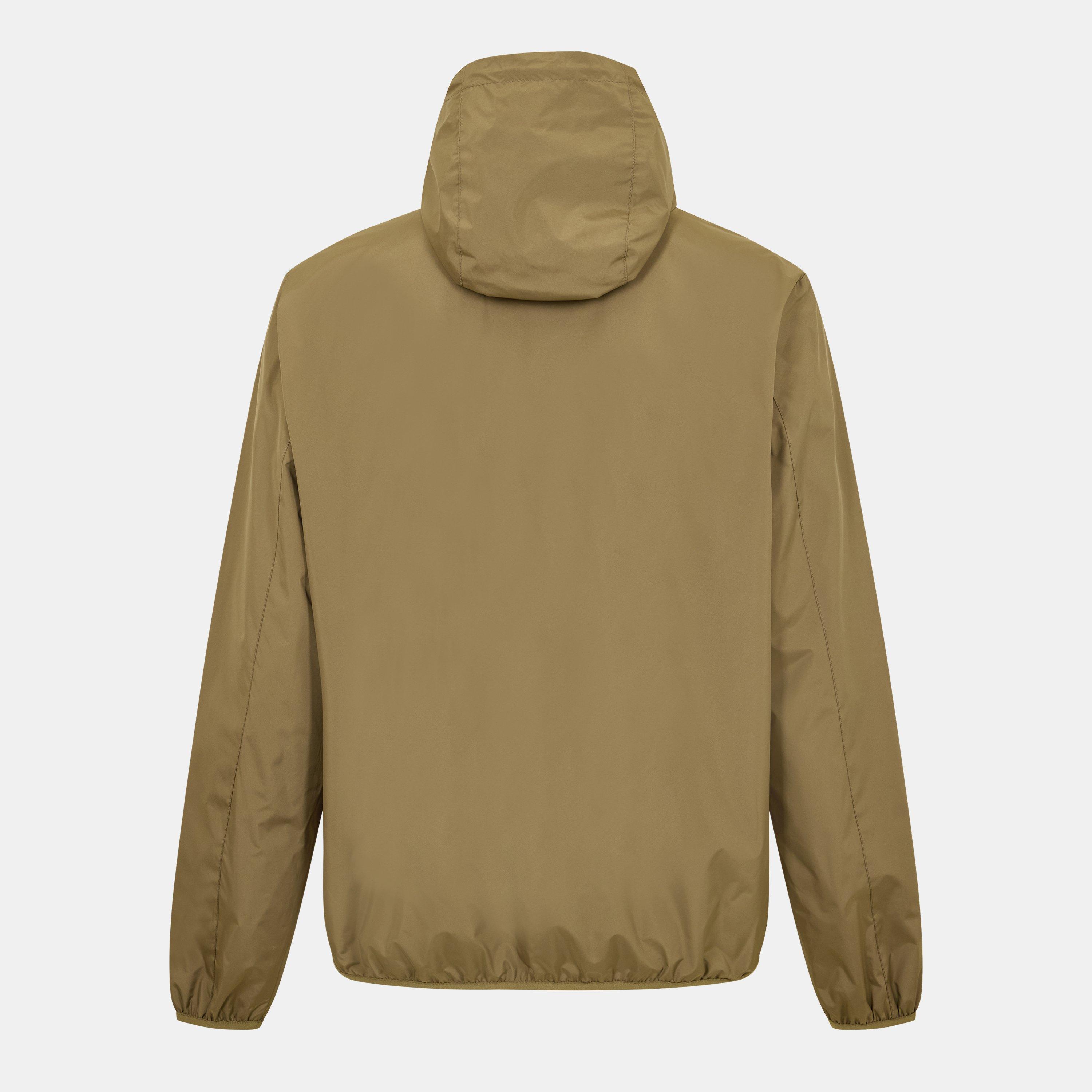 Khaki - Aquascutum - Men's Reversible Check Hooded Long Sleeve Rain Anorak - 2