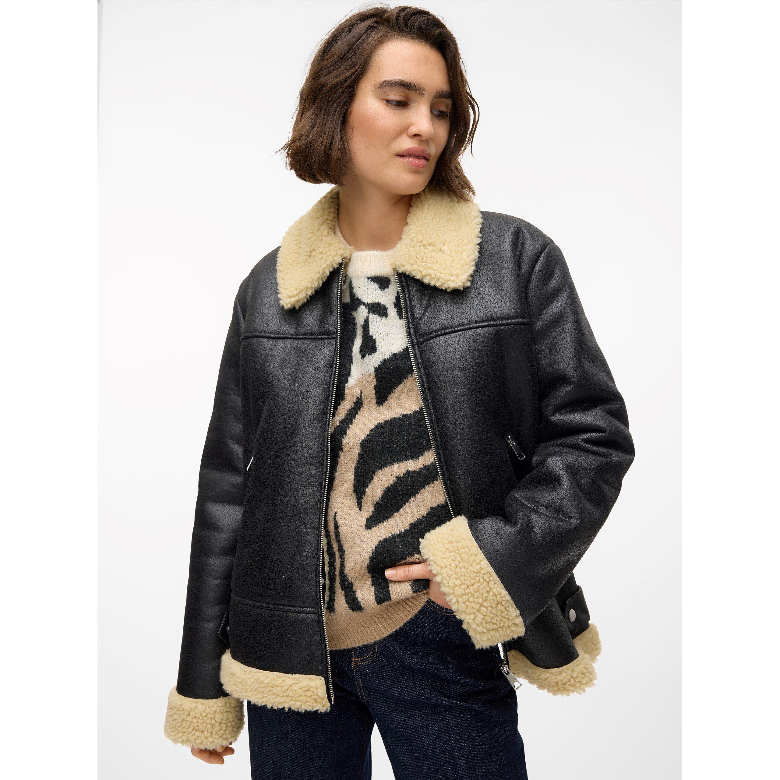 Black Oatmeal - Vero Moda - Women's Kay Aviator Jacket - 1