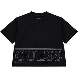 Guess Short Sleeve Crop T Shirt Juniors