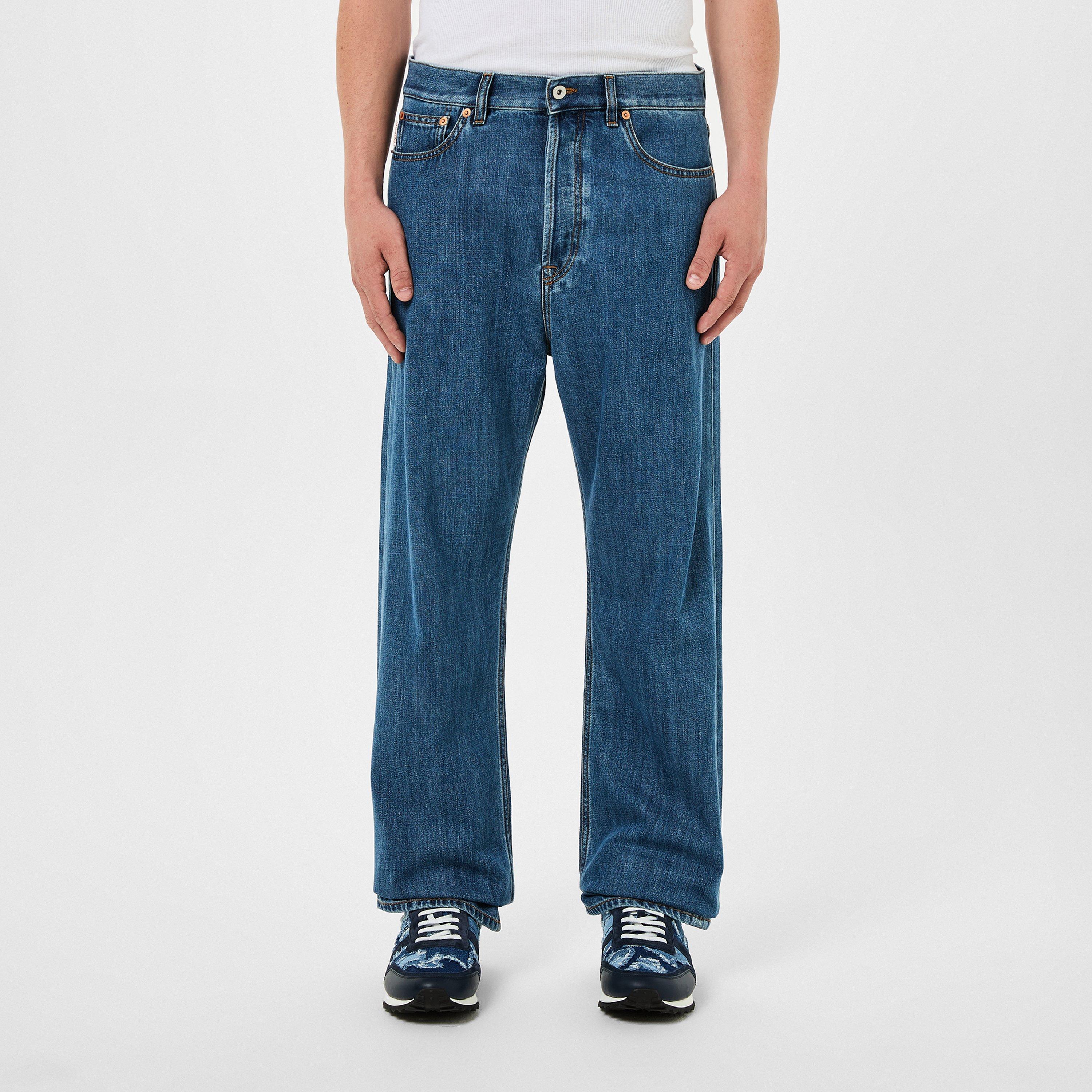 Valentino Men's Wide Leg Jeans