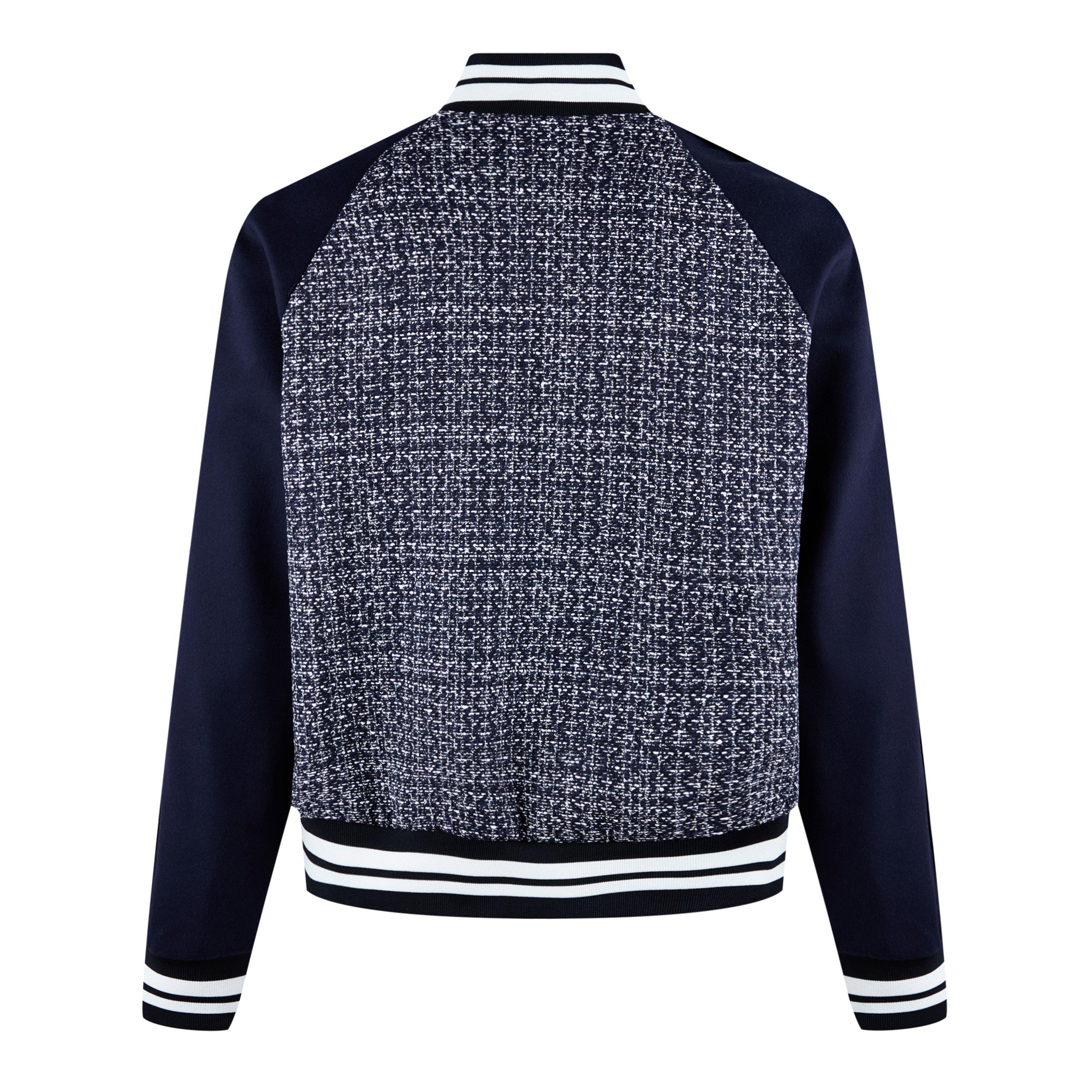 Blue/White - Valentino - Men's VLogo Cotton Wool Long Sleeve Varsity Jacket - 6