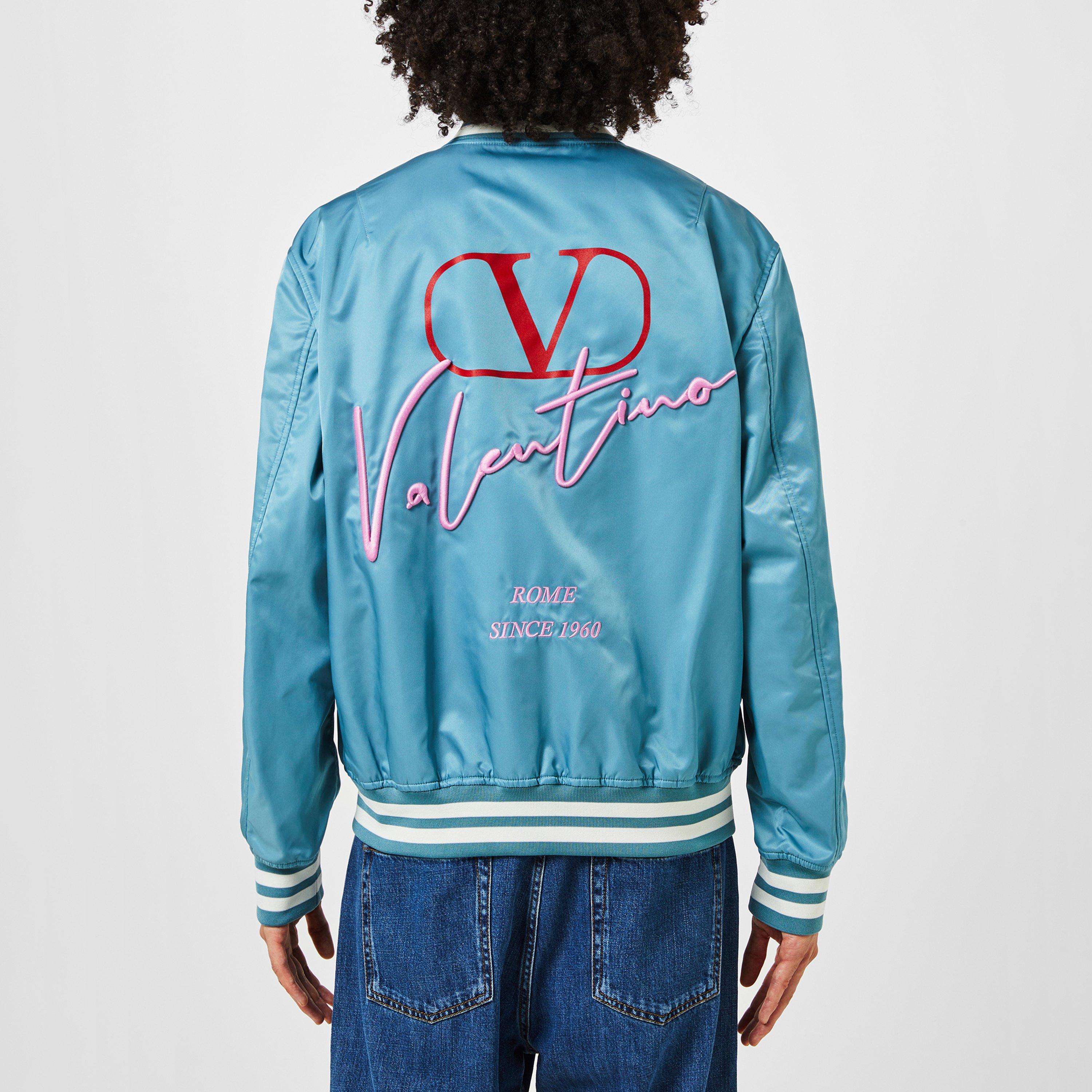 Stone - Valentino - Men's  Embroidered Long Sleeve Bomber Jacket - 3