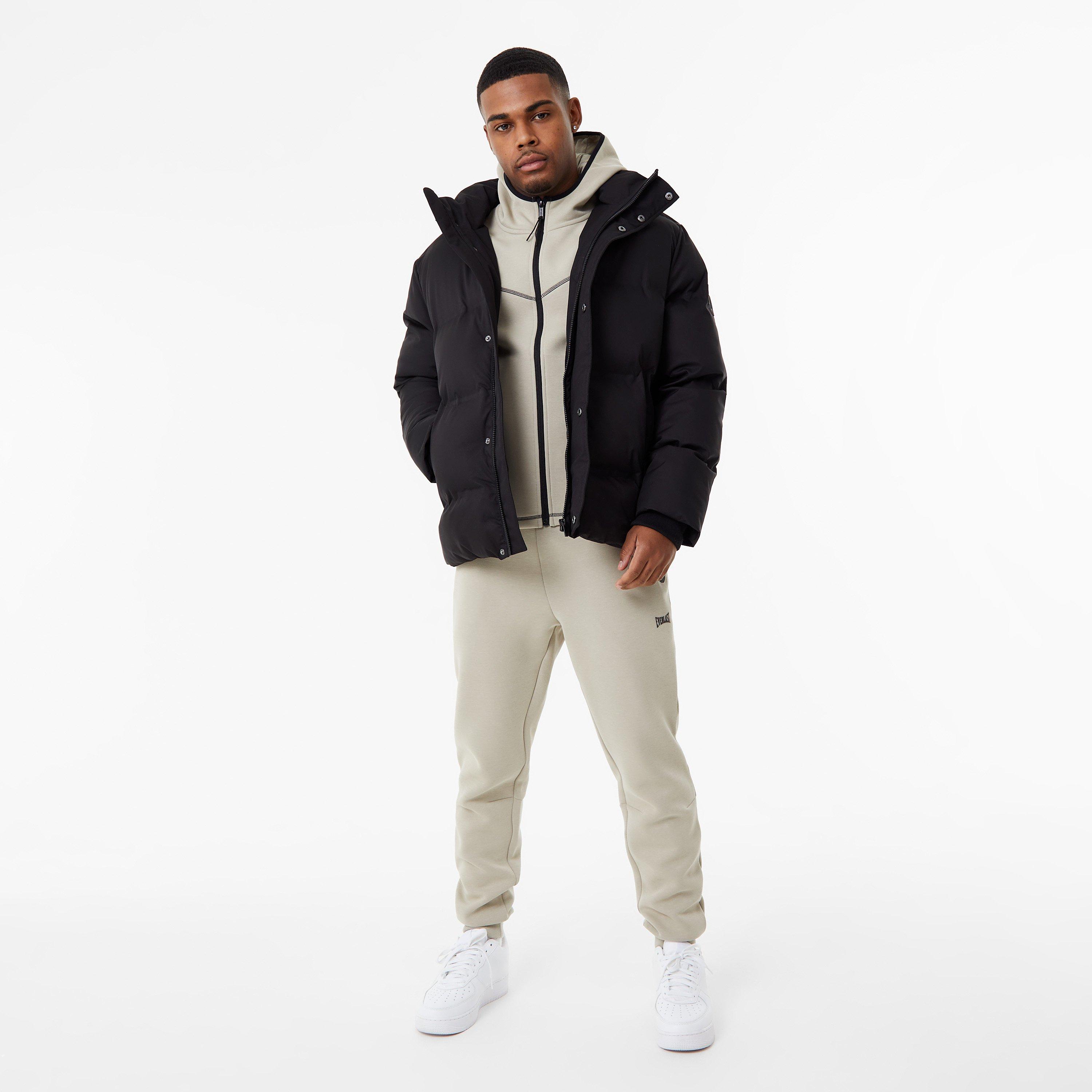 Preto - Everlast - Waterproof Windproof Long Sleeve Full Zip Short Puffer Jacket - 4