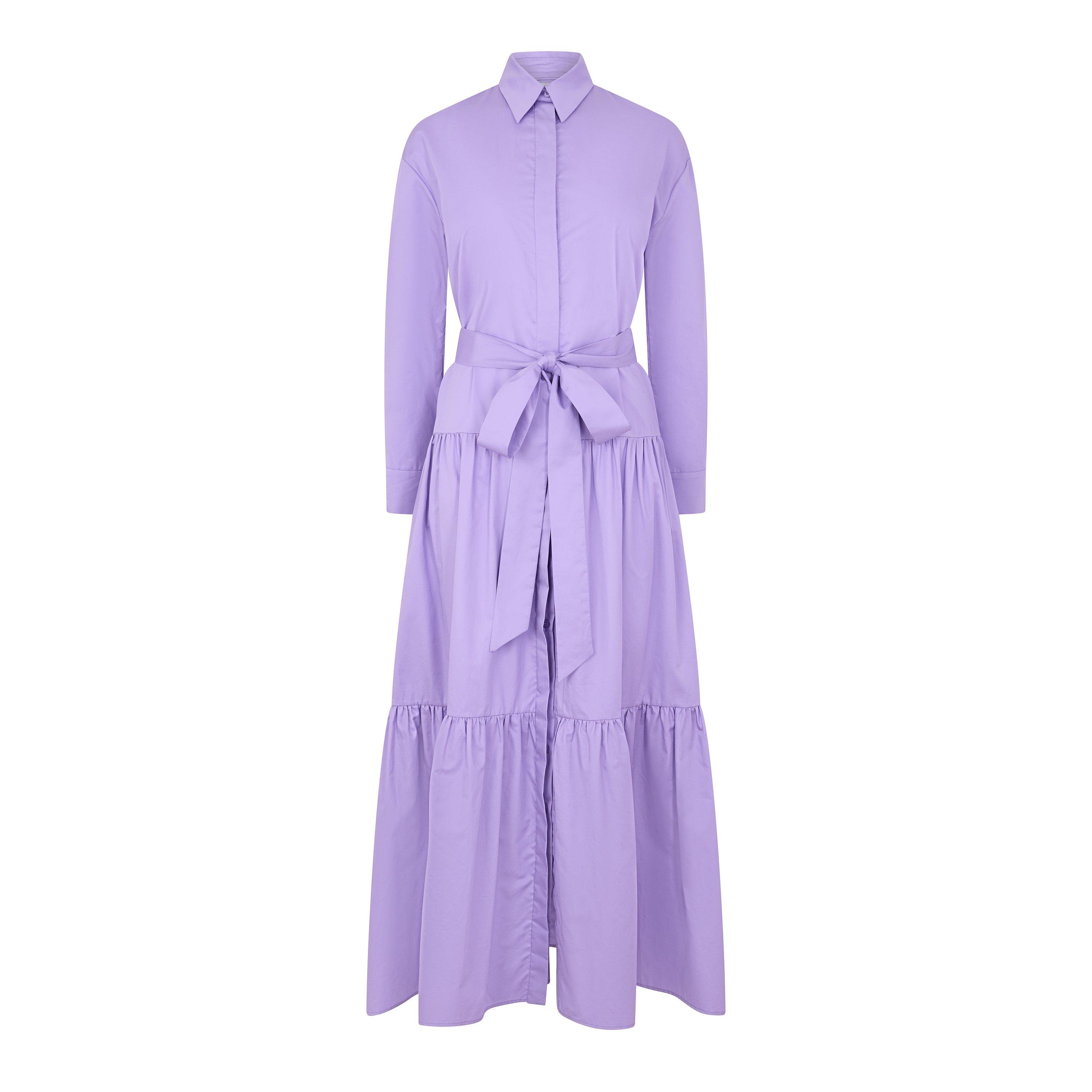 PURPLE - Evi Grintela - Women's Thea Long-Sleeve Cotton Maxi Dress - 1