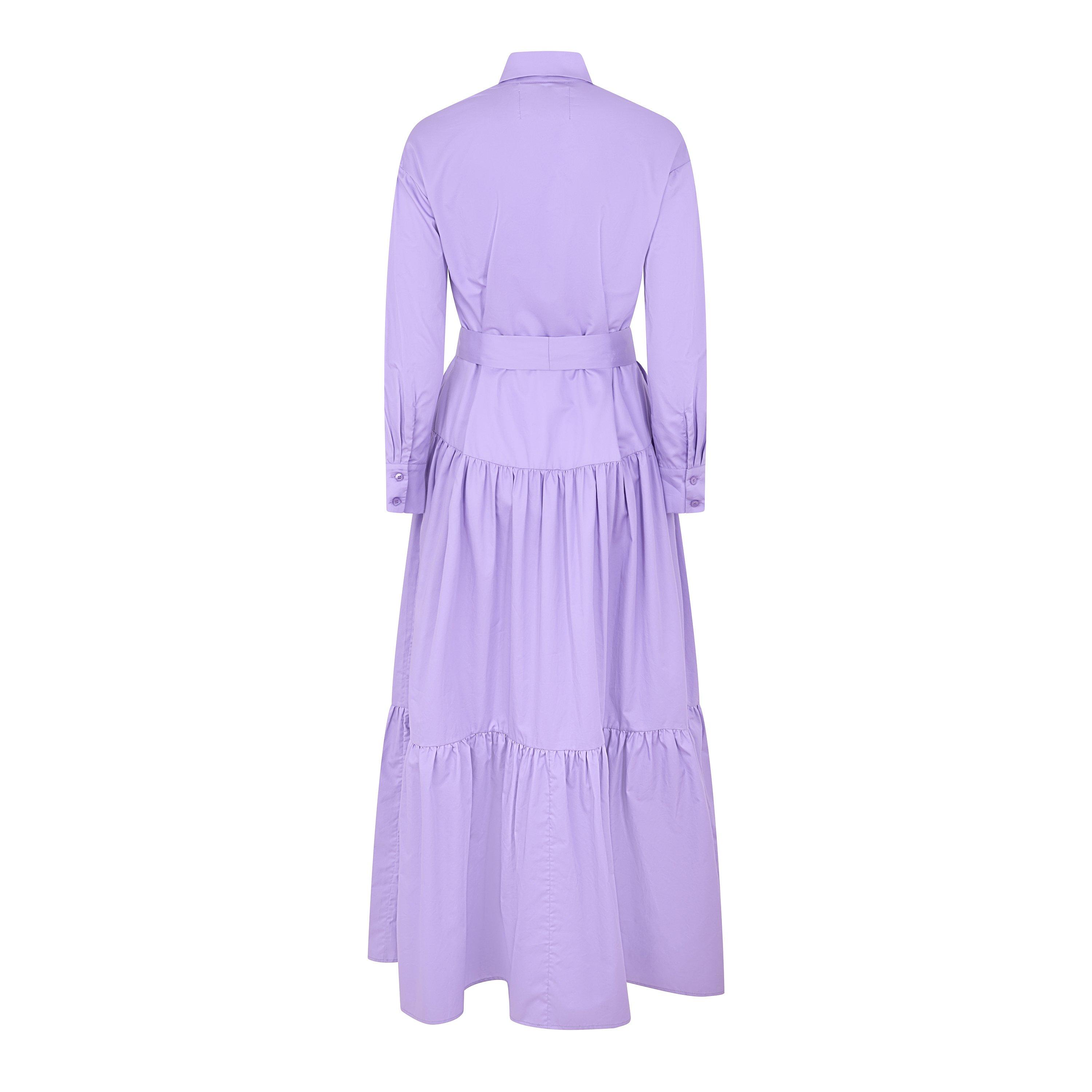 PURPLE - Evi Grintela - Women's Thea Long-Sleeve Cotton Maxi Dress - 2