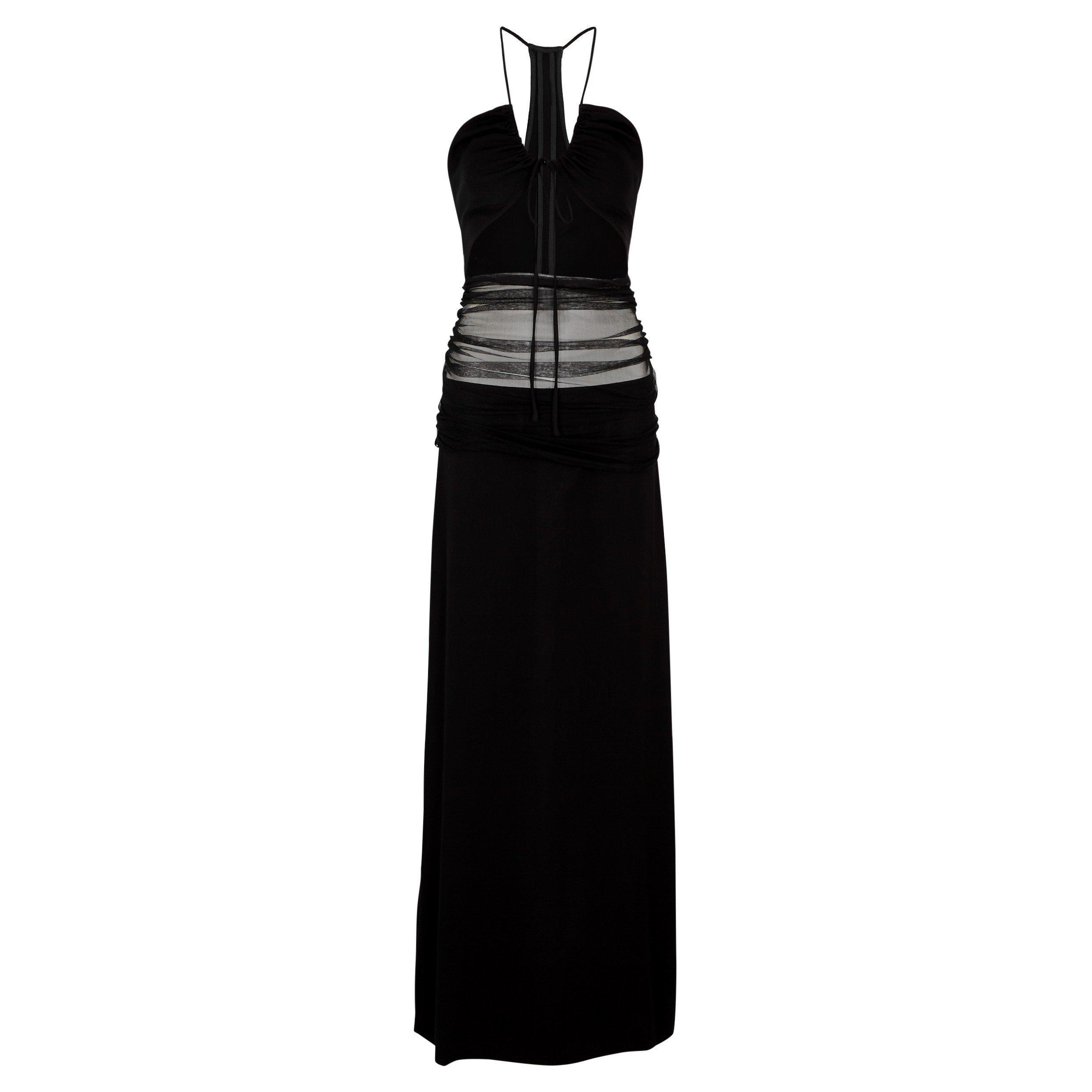 BLACK - Christopher Esber - LD TULLE PANEL HALTER DRESS - 1