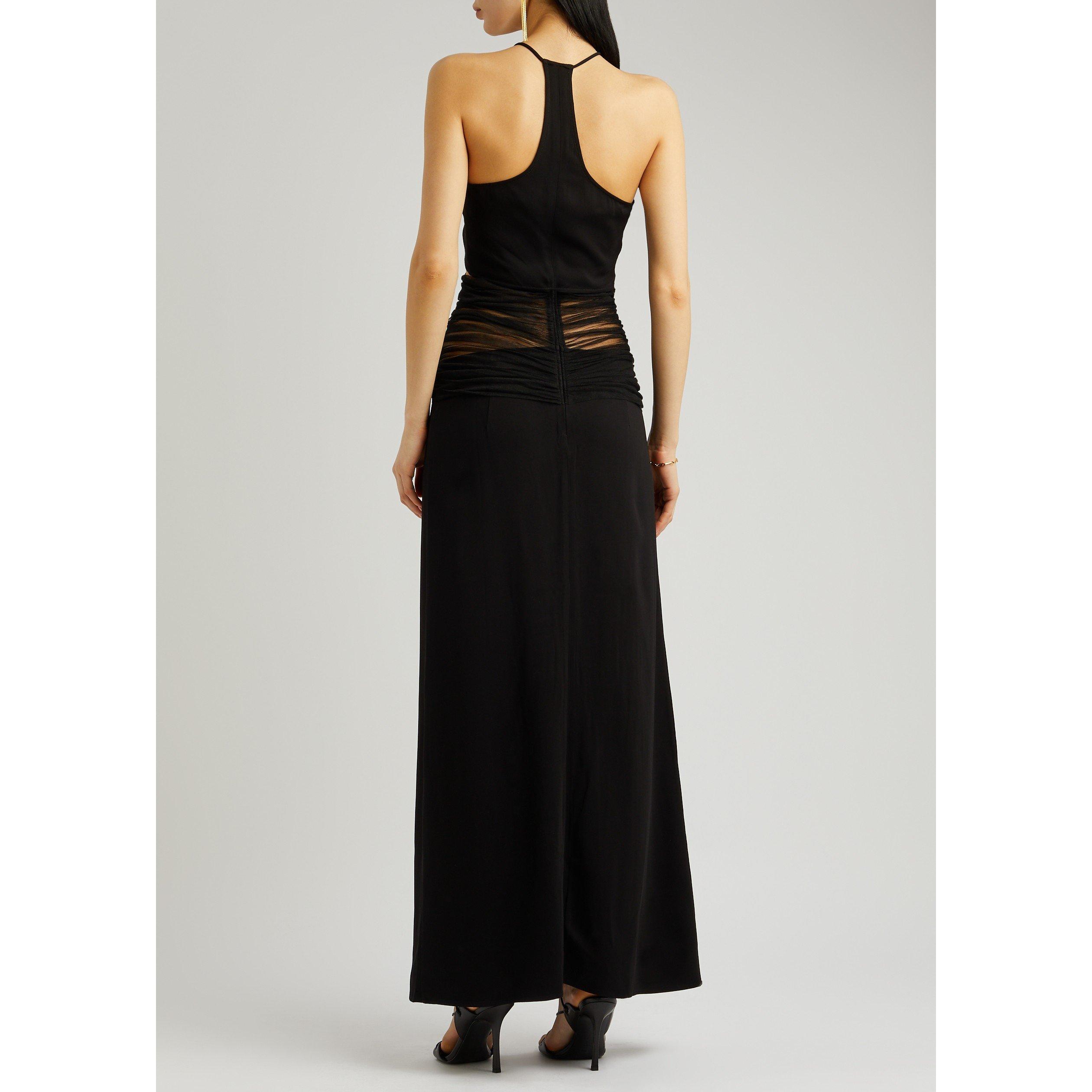 BLACK - Christopher Esber - LD TULLE PANEL HALTER DRESS - 3