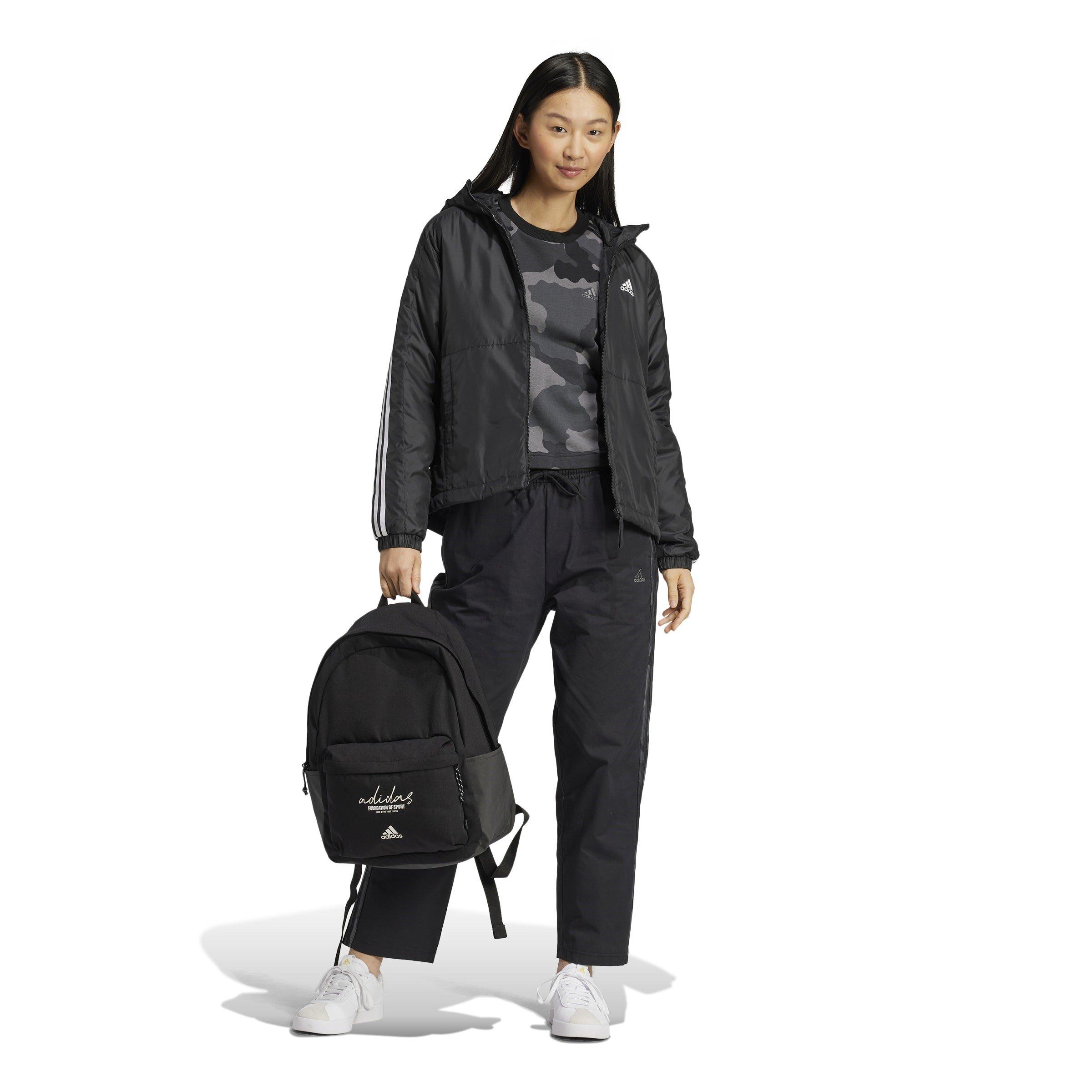 Black - adidas - Essentials Camo-Print 3-Stripes Twill Trousers Womens - 7