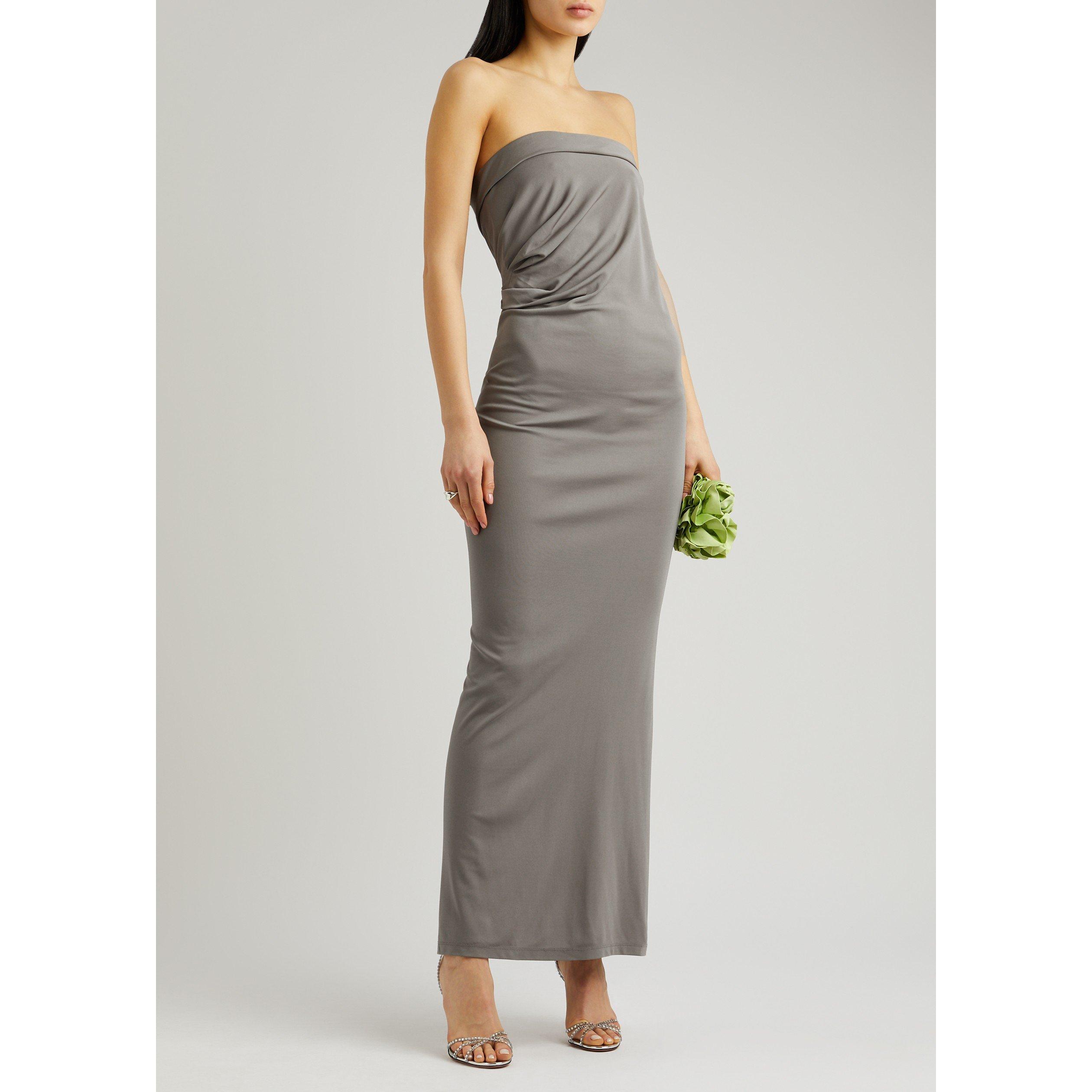 GREY - Christopher Esber - LD STRAPLESS RUCHE DRESS - 5