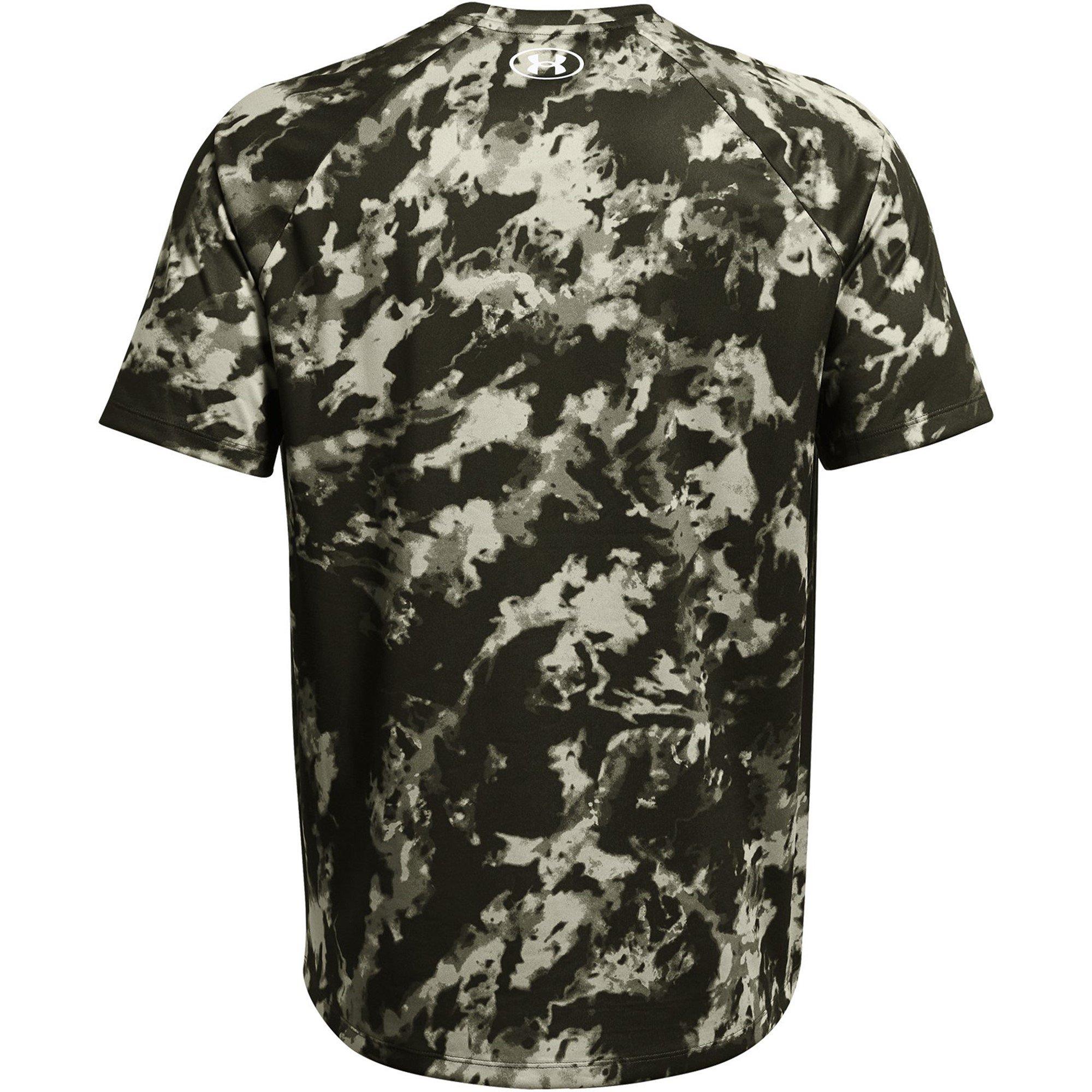 Marine Green - Under Armour - Tech Camo Short-Sleeve Performance Gym Top - 2