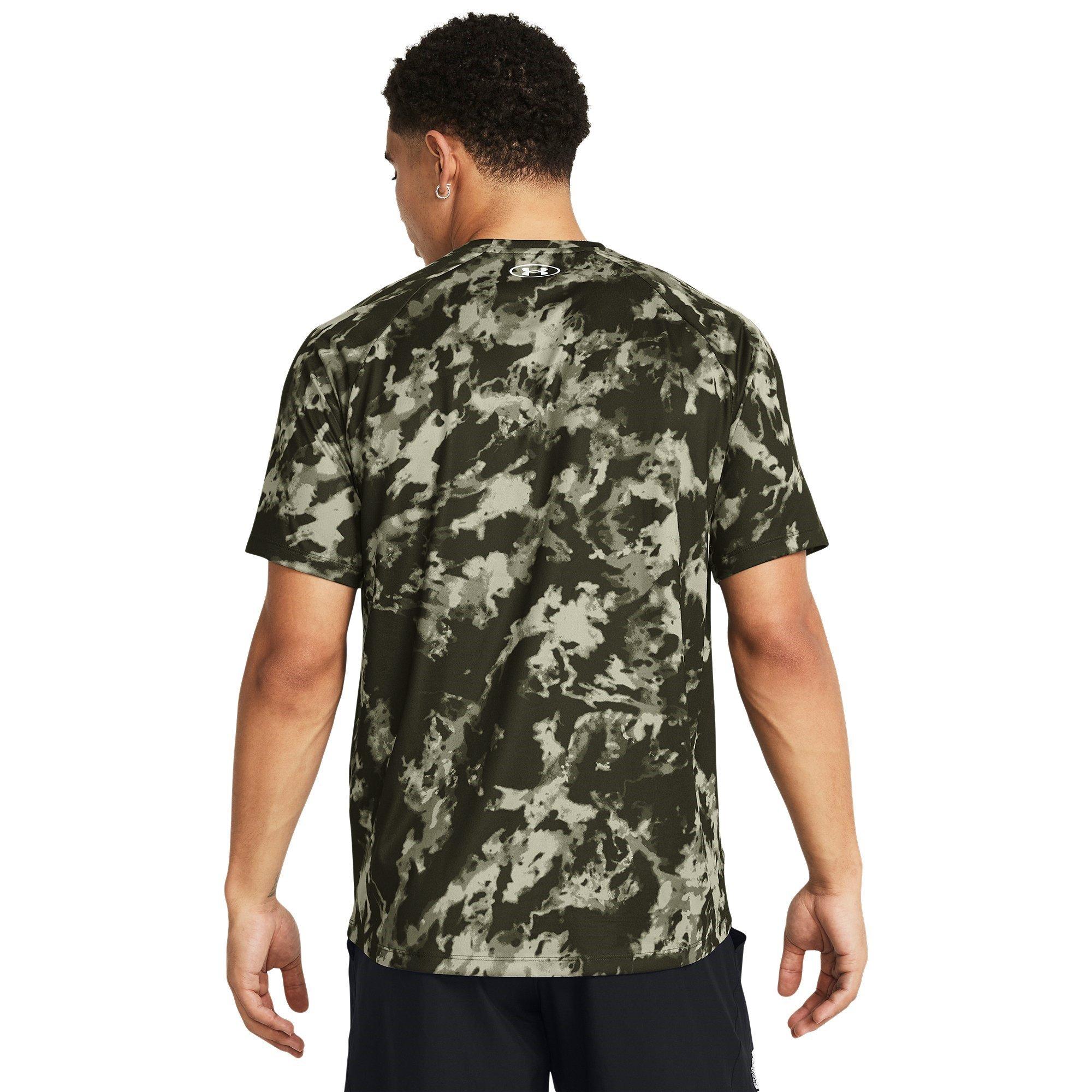 Marine Green - Under Armour - Tech Camo Short-Sleeve Performance Gym Top - 4