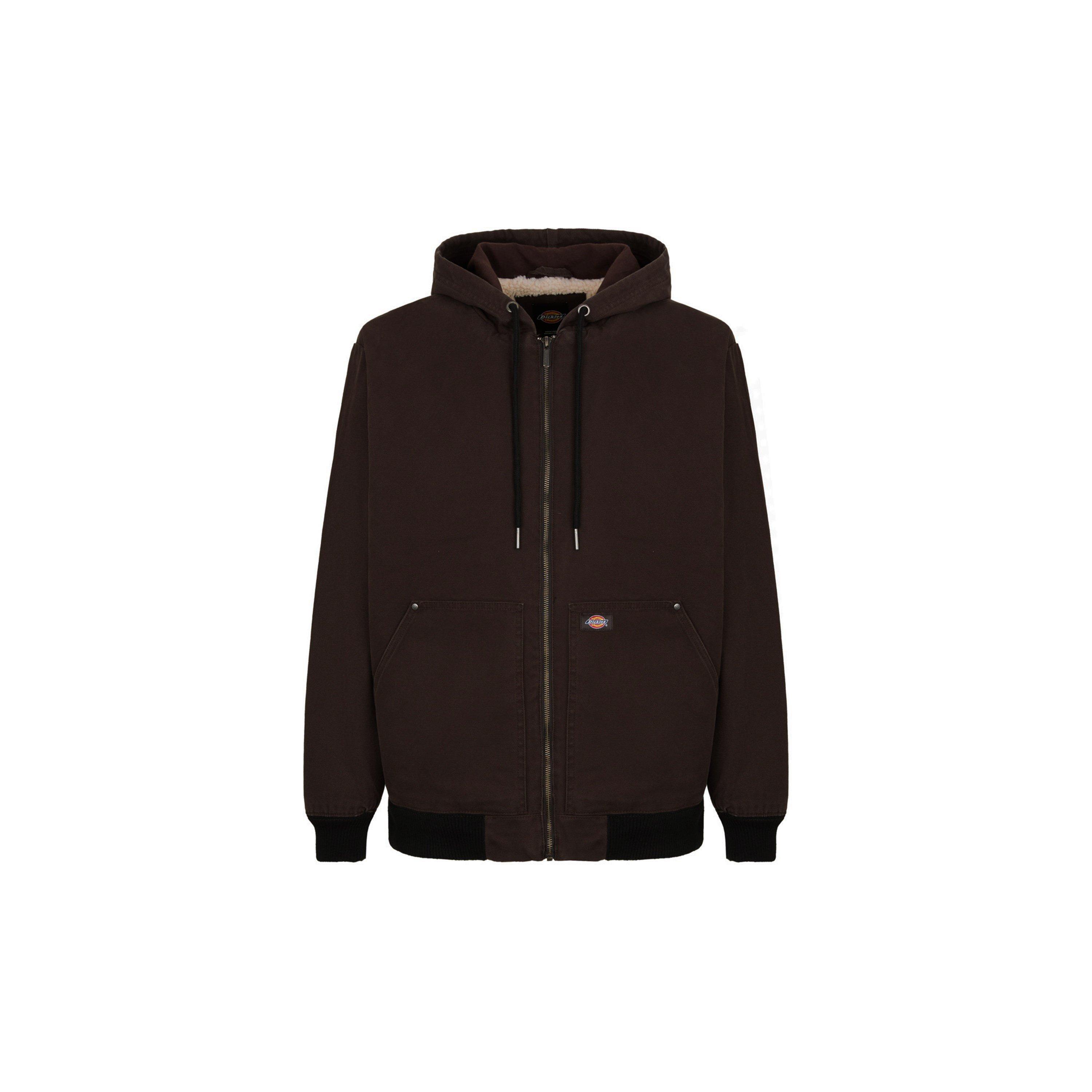 Dark Brown - Dickies - Men's Cotton Hooded Long Sleeve Field Jacket - 1