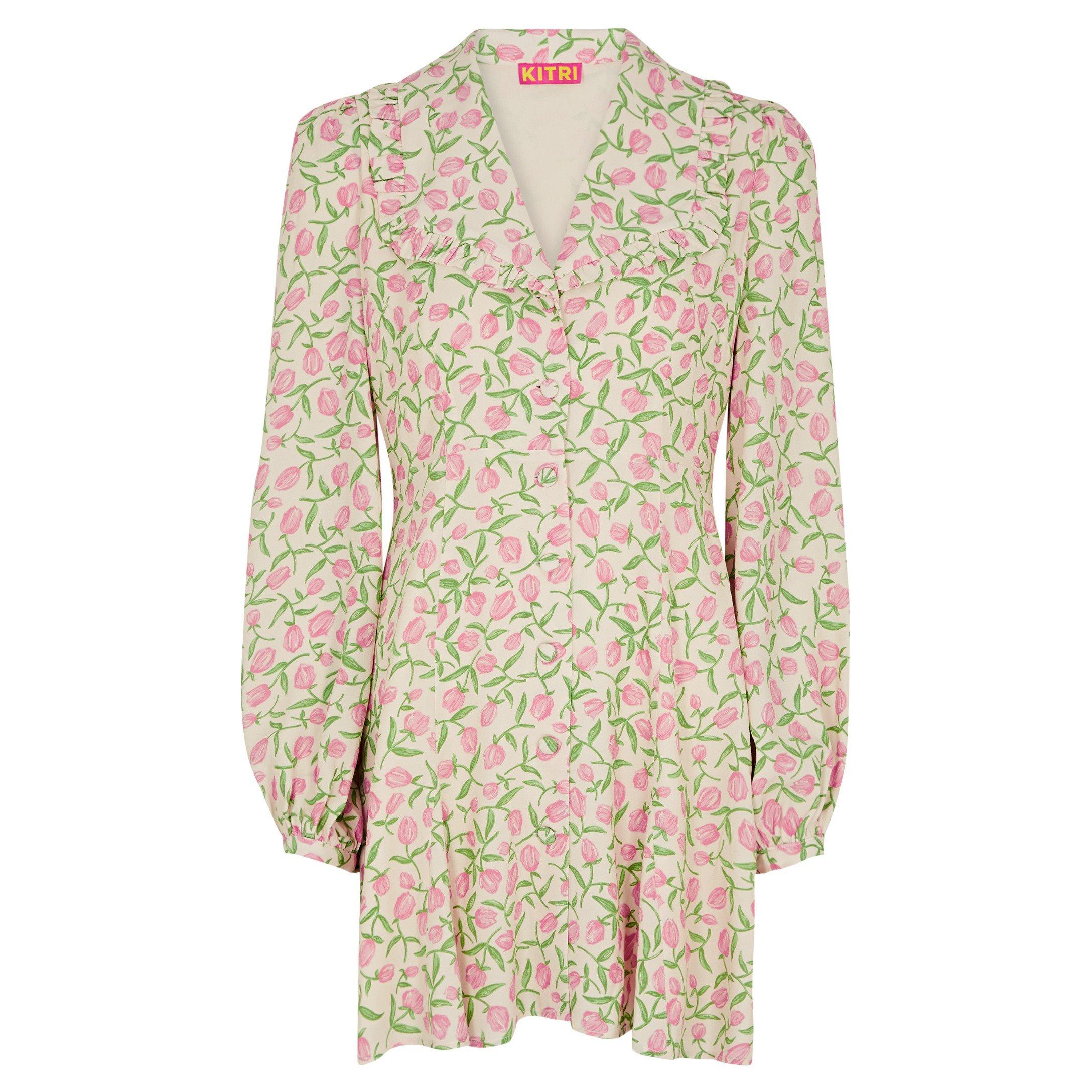 CREAM AND OTHER - KITRI - SD TABITHA TULIP PRINT MINI DR - 1