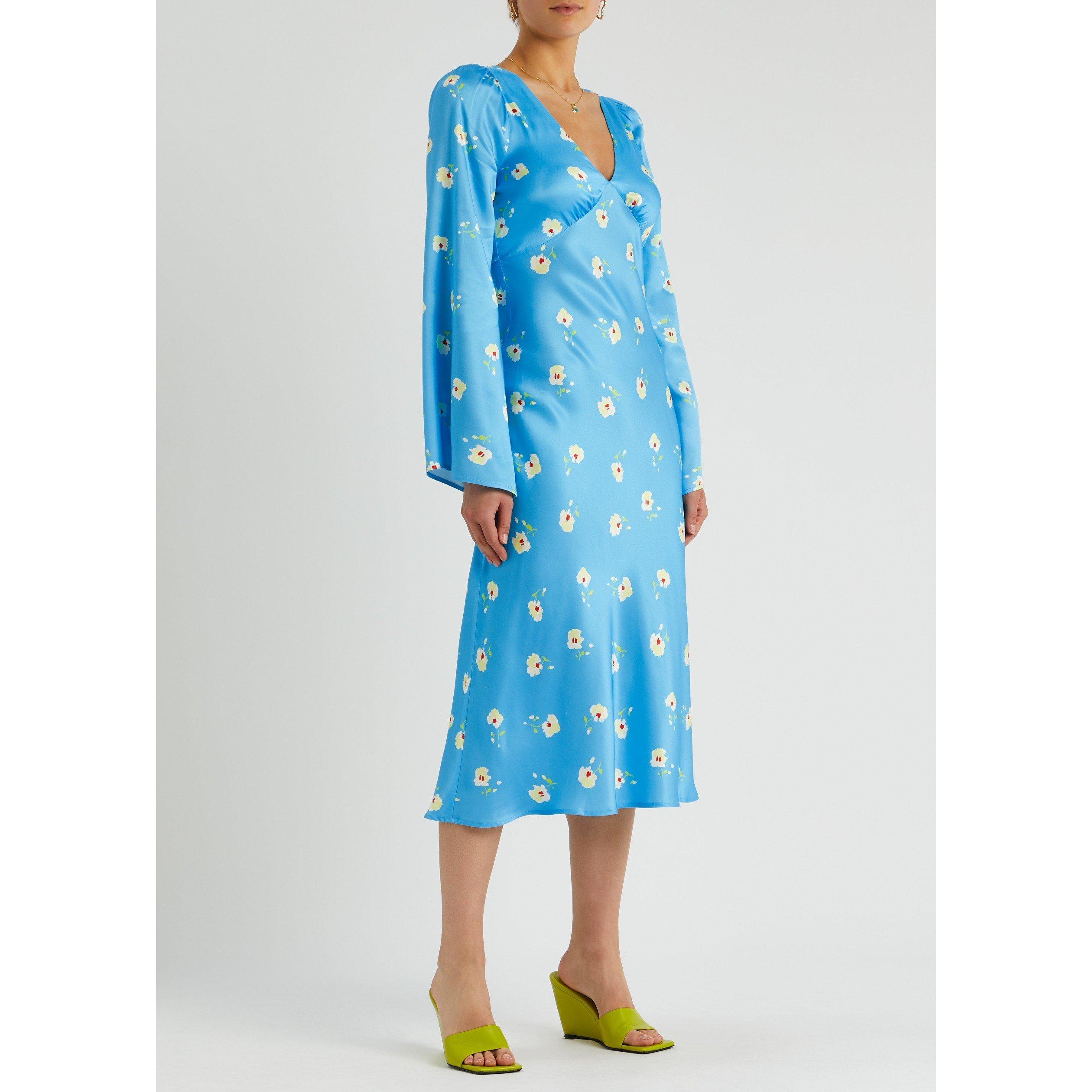 BLUE - KITRI - LD LIBBY BLUE PANSY PRINT DRES - 2