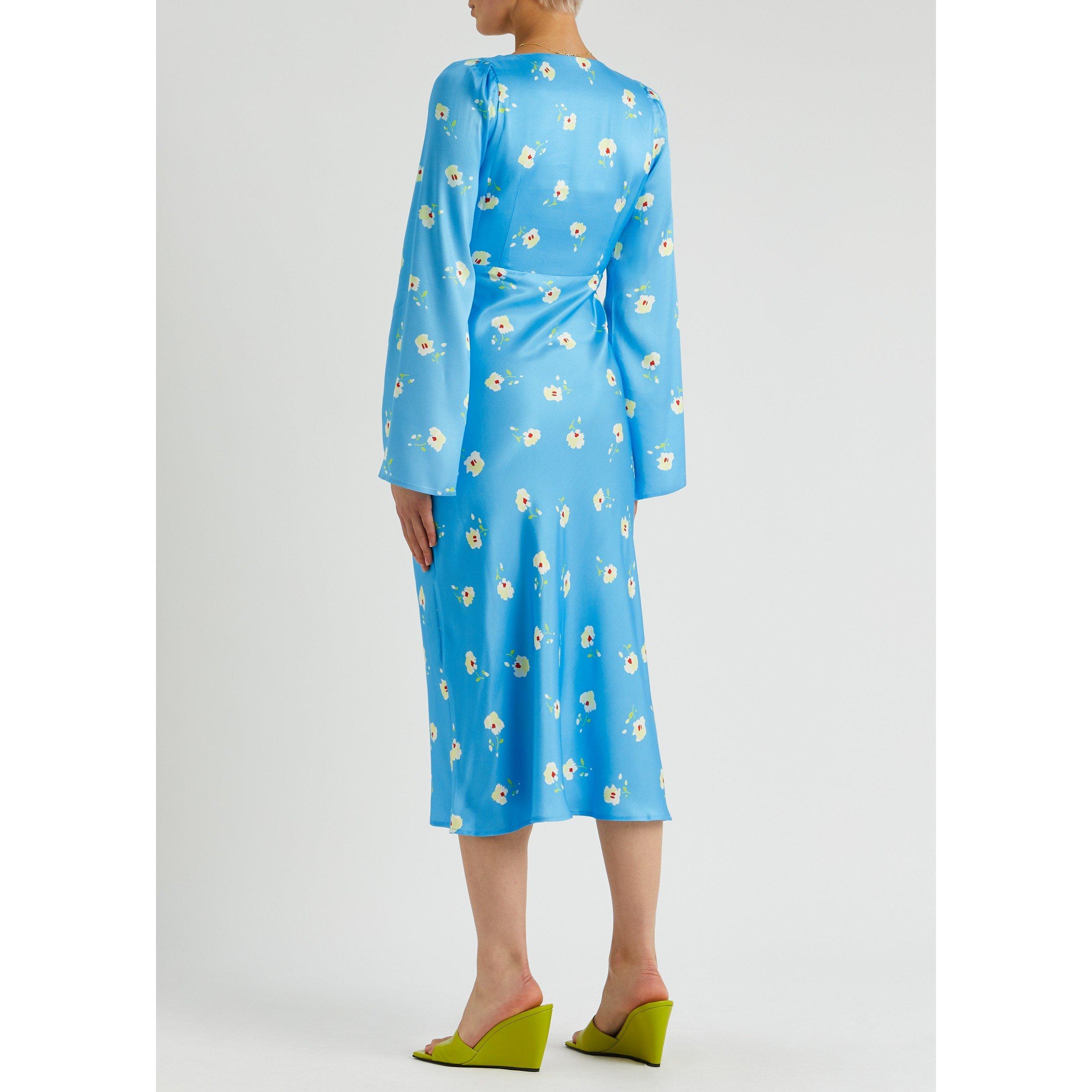BLUE - KITRI - LD LIBBY BLUE PANSY PRINT DRES - 3