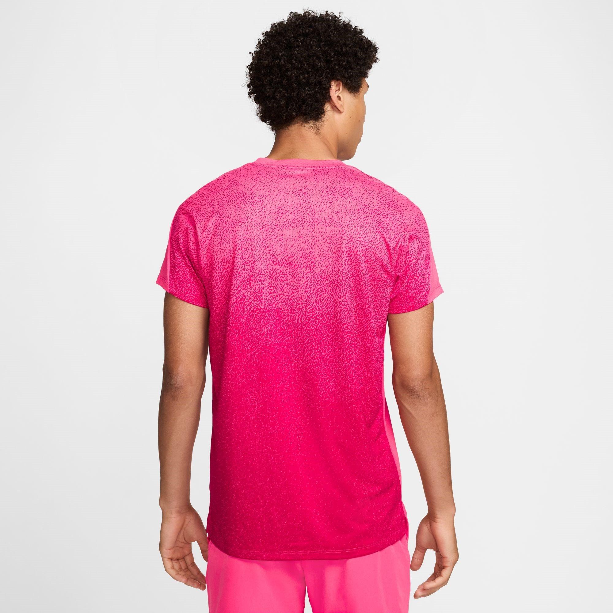Hot Fushsia/Wht - Nike - DriFIT Slam Tennis T-Shirt Mens - 2