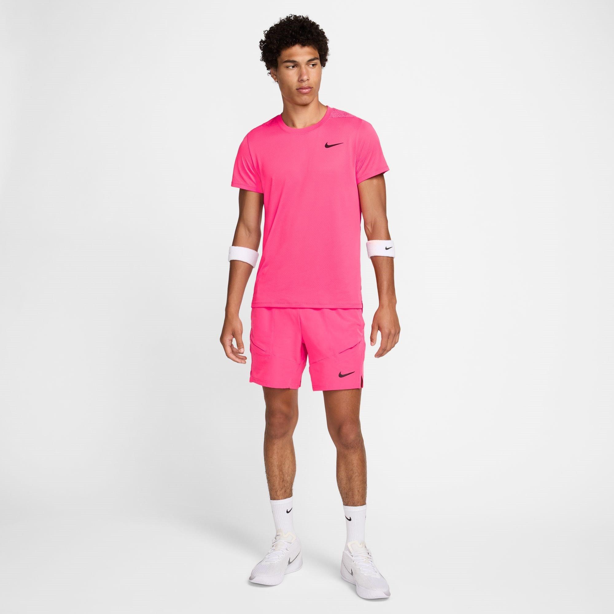 Hot Fushsia/Wht - Nike - DriFIT Slam Tennis T-Shirt Mens - 6