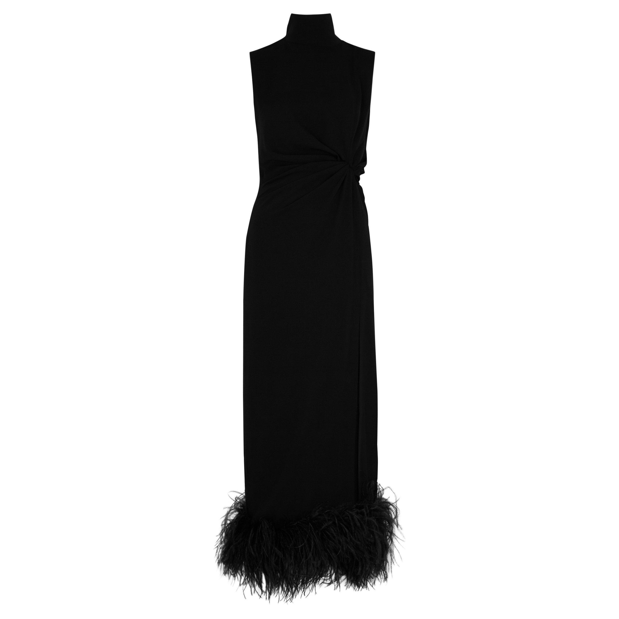 BLACK - 16Arlington - LD MAIKA FTHR TRIM DRESS