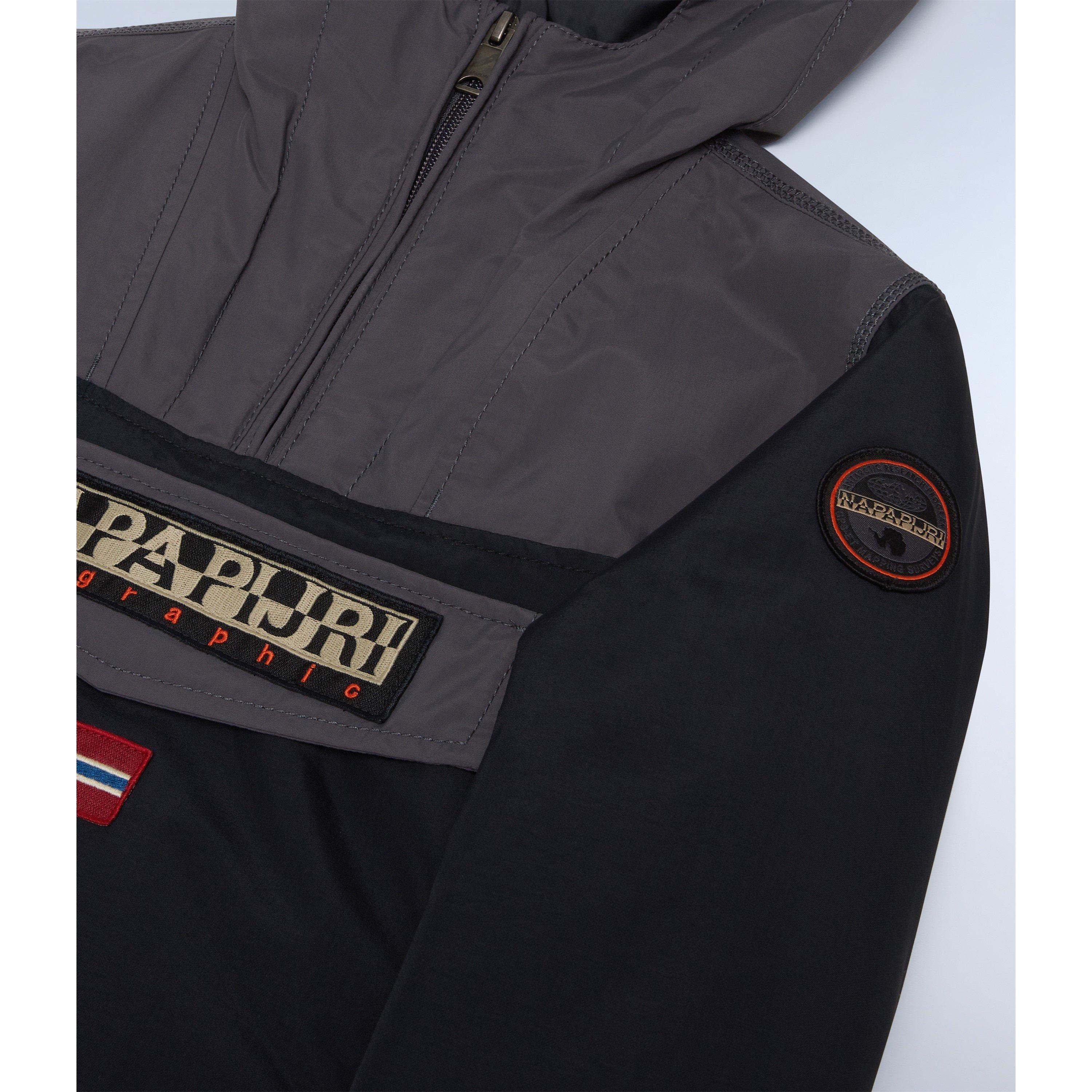 Grey MC7 - Napapijri - Kids' Rainforest Waterproof Hooded Long Sleeve Rain Anorak - 3