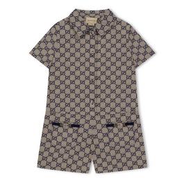 Gucci Gg Canvas Playsuit Juniors