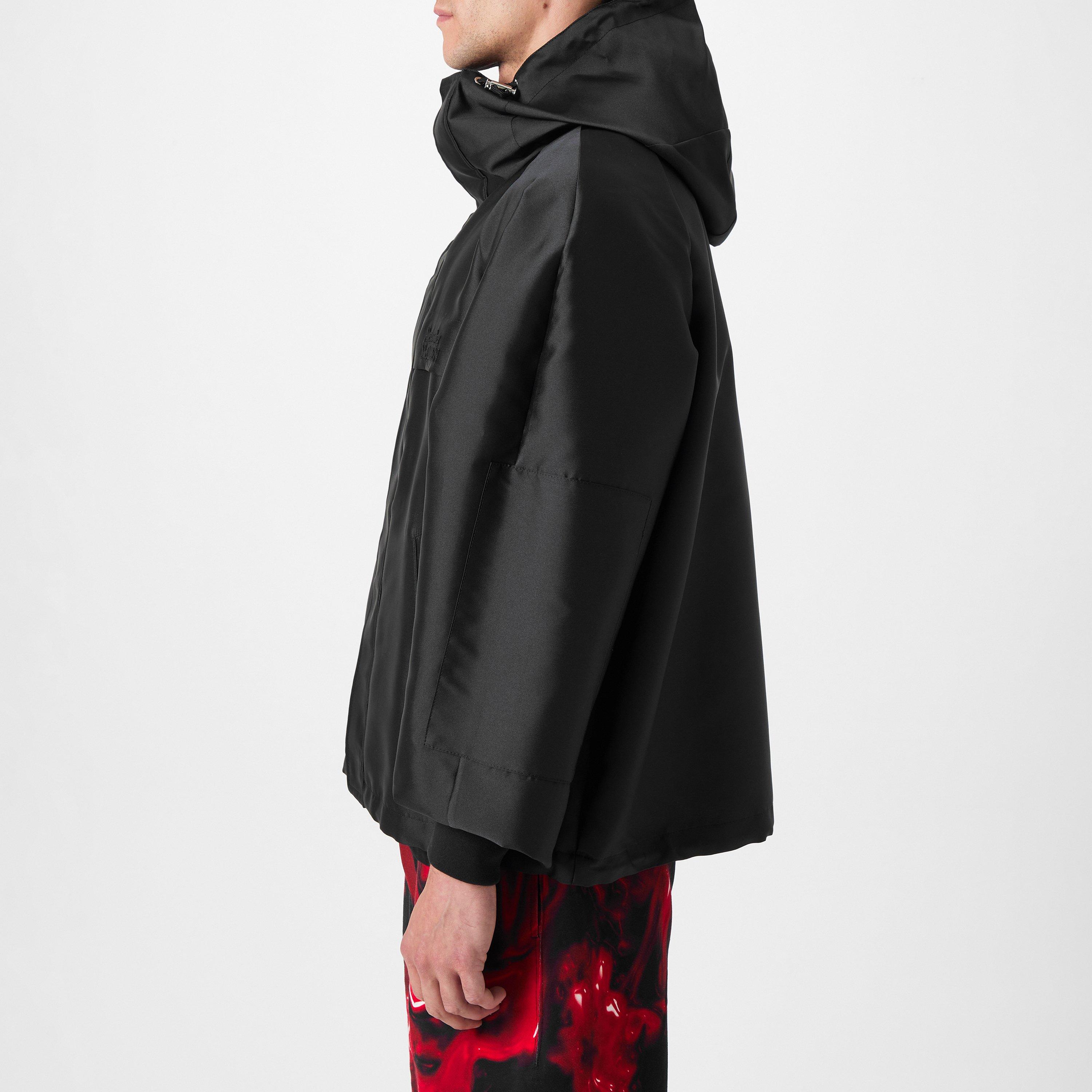 Black - Alexander McQueen - Men's Embroidered Logo Hooded Long Sleeve Windbreaker - 2