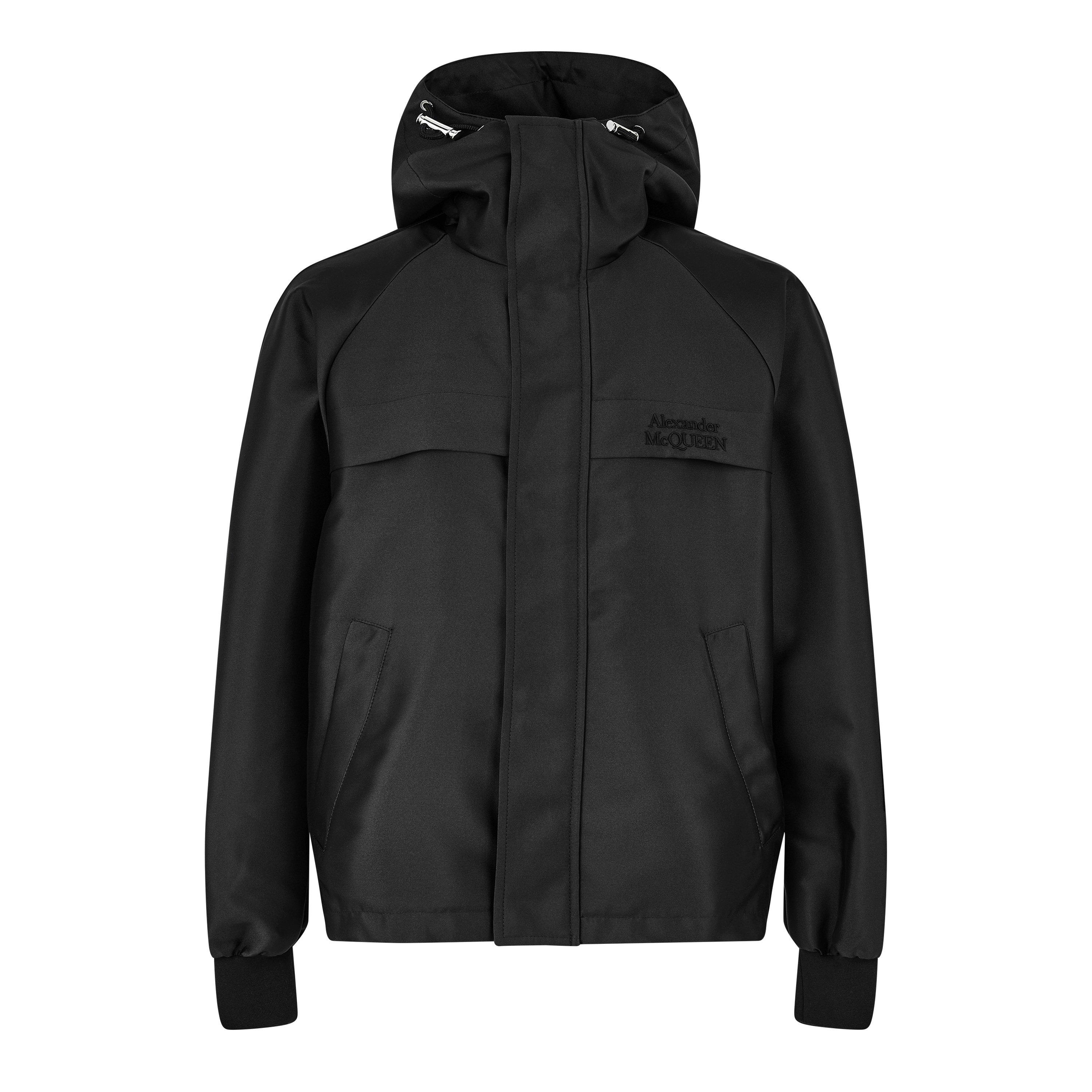 Black - Alexander McQueen - Men's Embroidered Logo Hooded Long Sleeve Windbreaker - 5