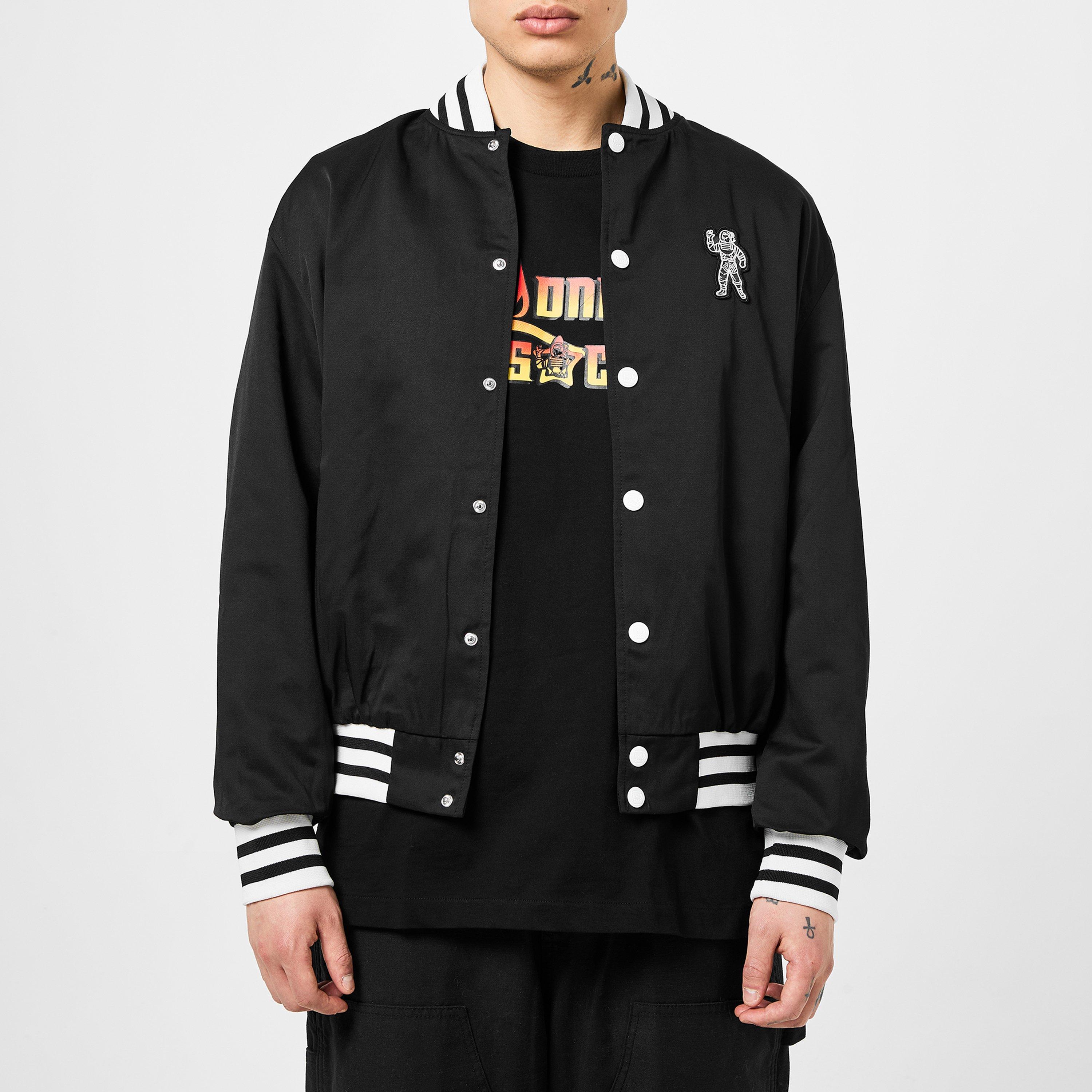 Black/White - Billionaire Boys Club - Men's  Cotton Long Sleeve Varsity Jacket - 3