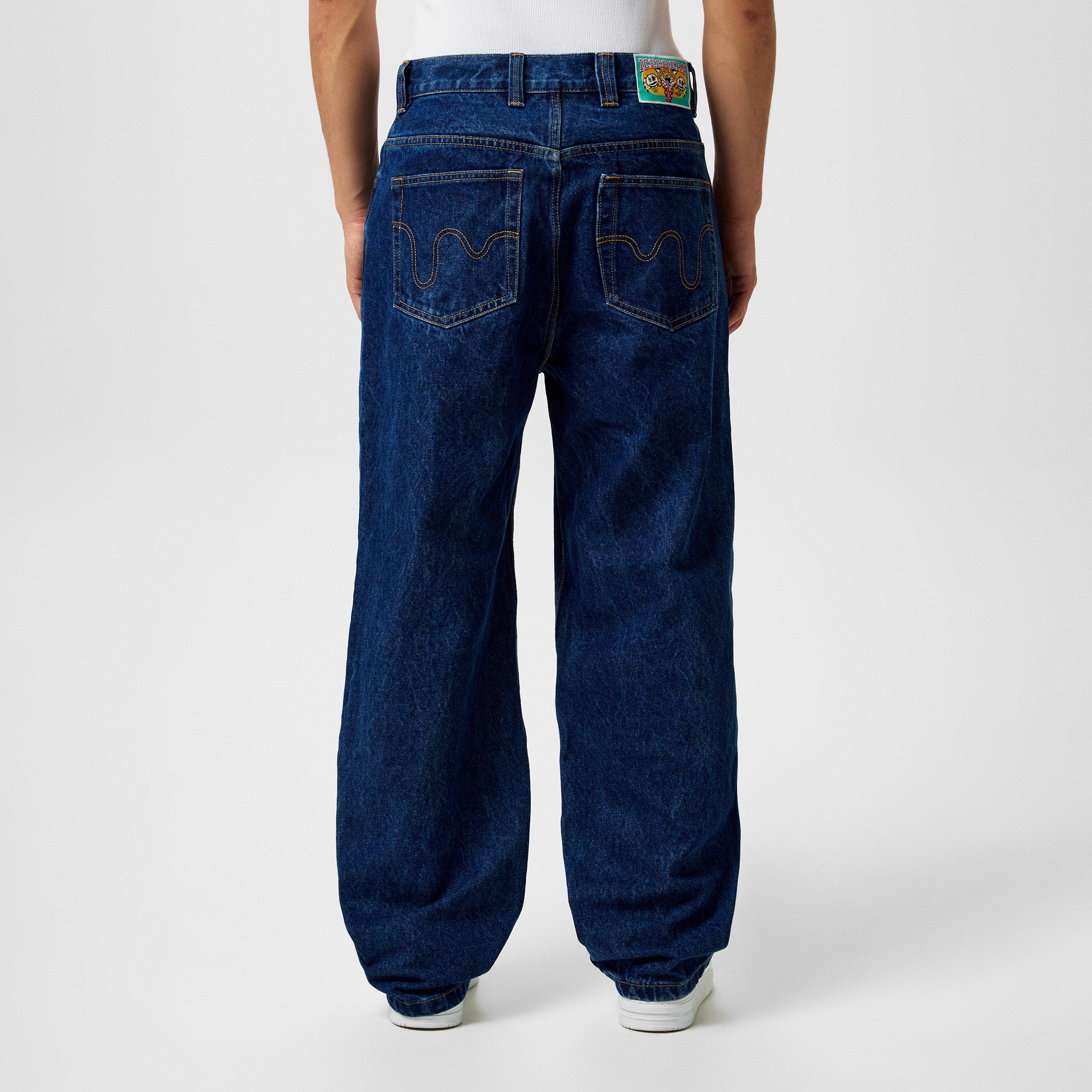 Indigo/White - ICECREAM - Running Dog Denim Jeans - 4