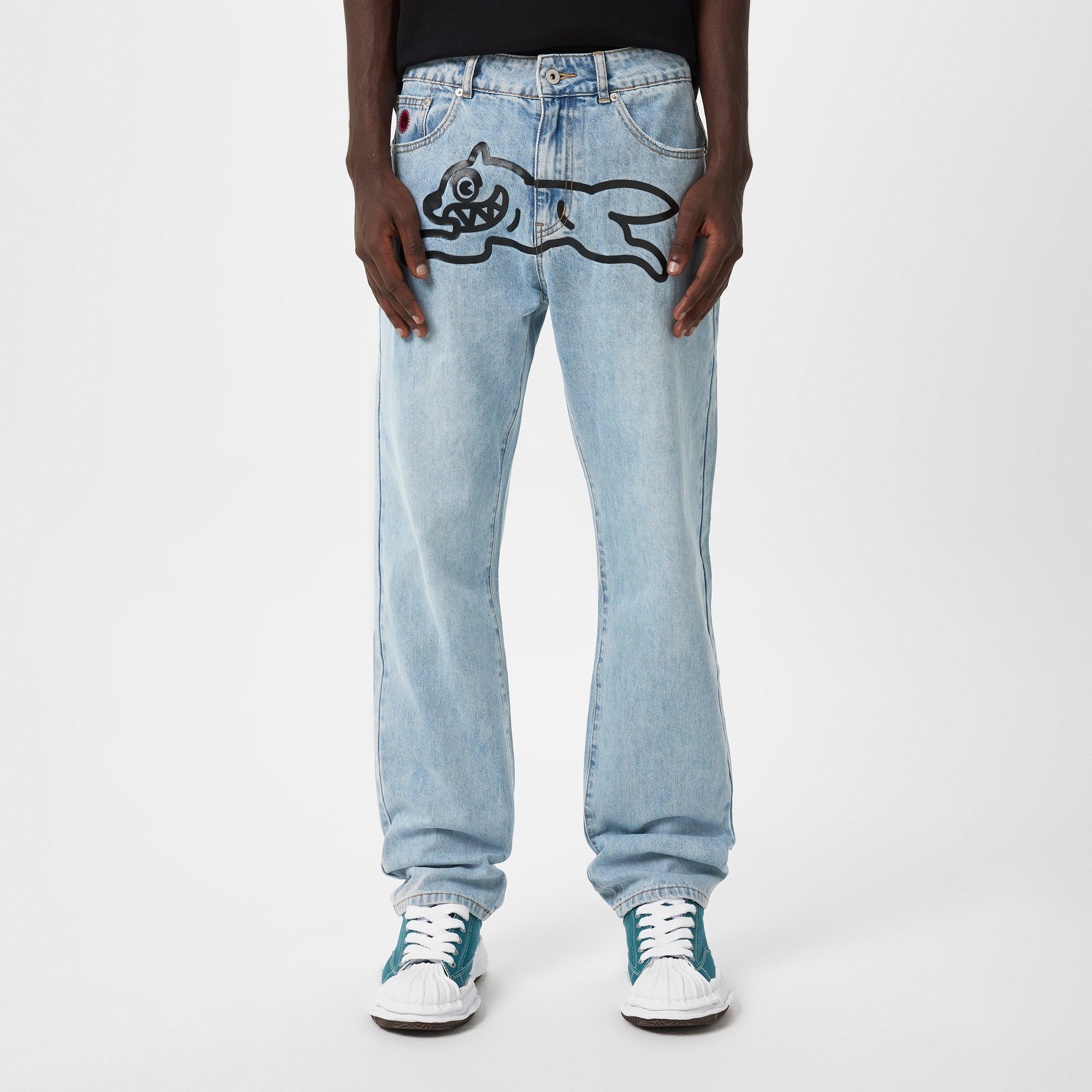 LightBlue/Black - ICECREAM - Running Dog Denim Jeans - 1
