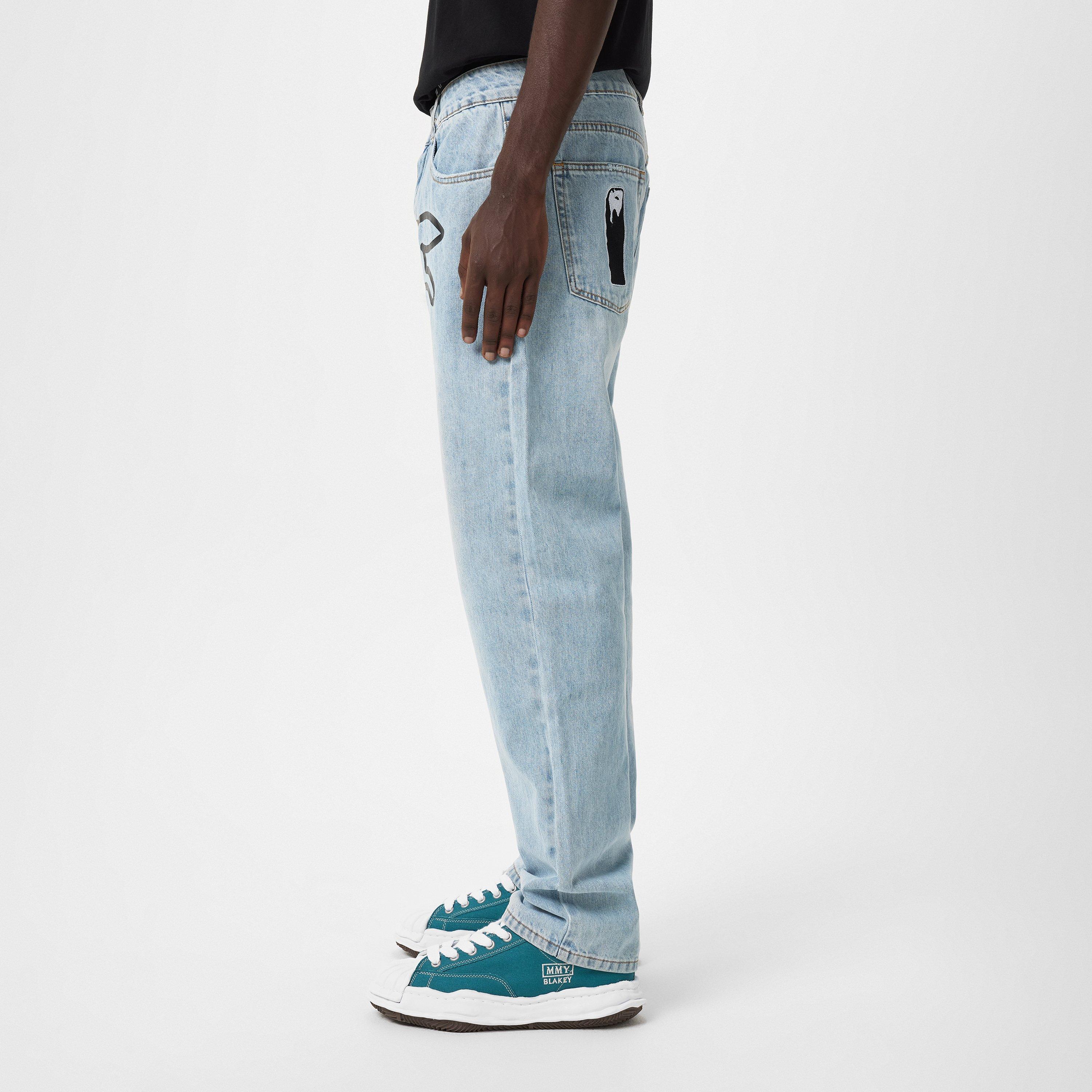 LightBlue/Black - ICECREAM - Running Dog Denim Jeans - 2