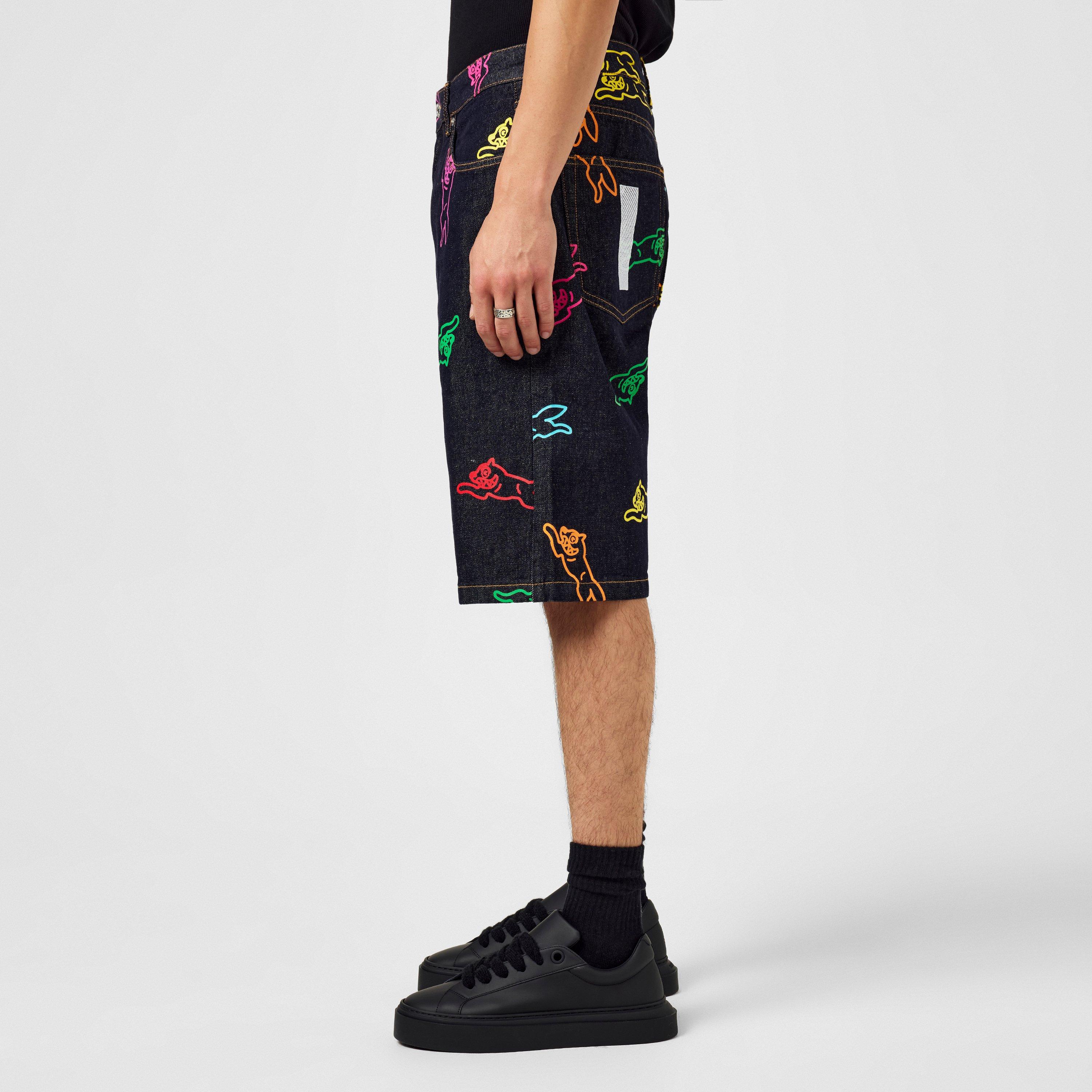Indigo/Multi - ICECREAM - Men's All Over Print Denim Shorts - 2