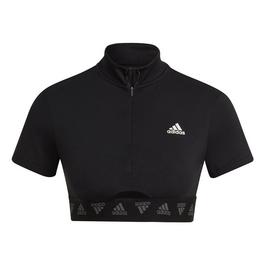 adidas Hyperglam Quarter Zip Crop Top Womens