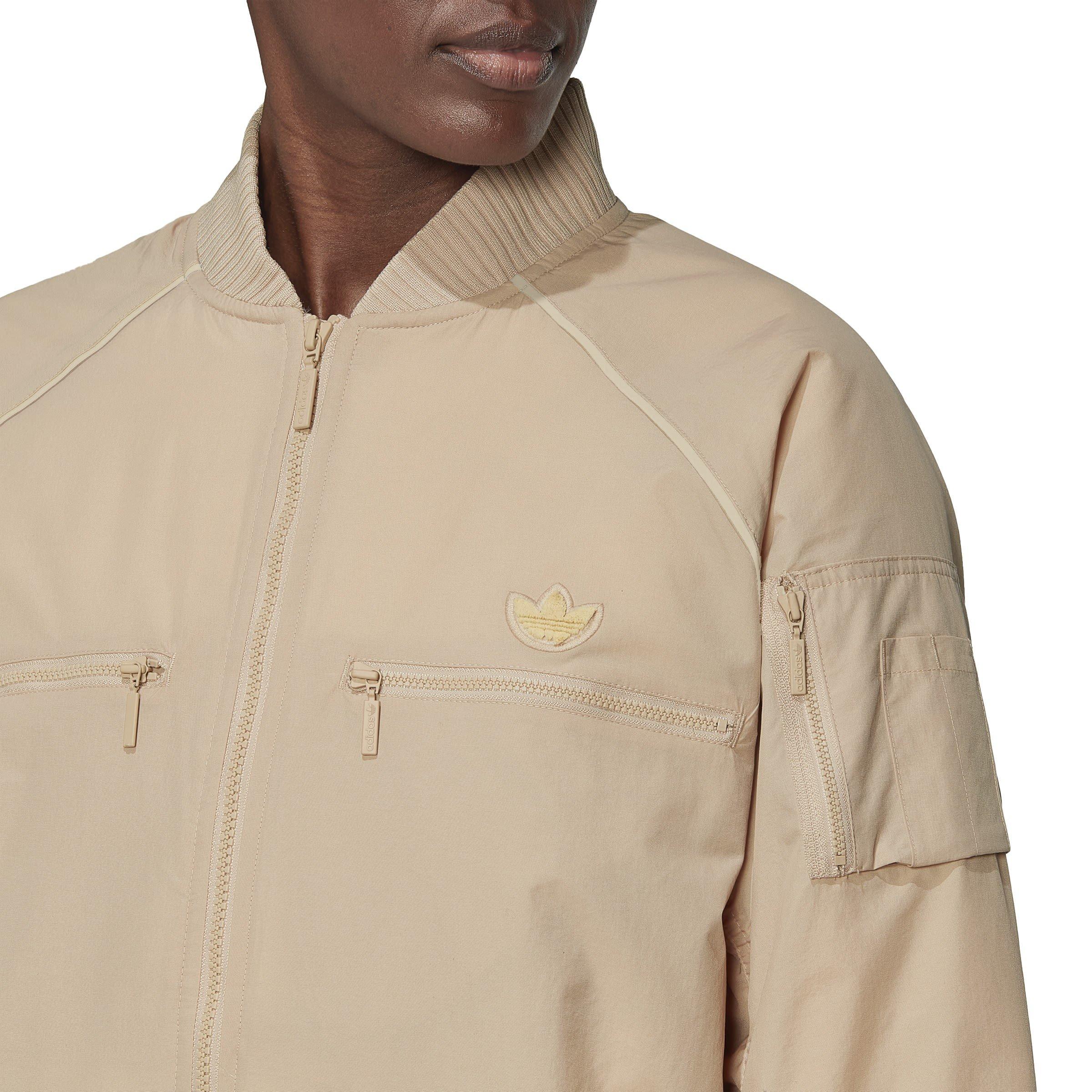Beige - adidas Originals - Long Sleeve Zip Bomber Jacket - 4