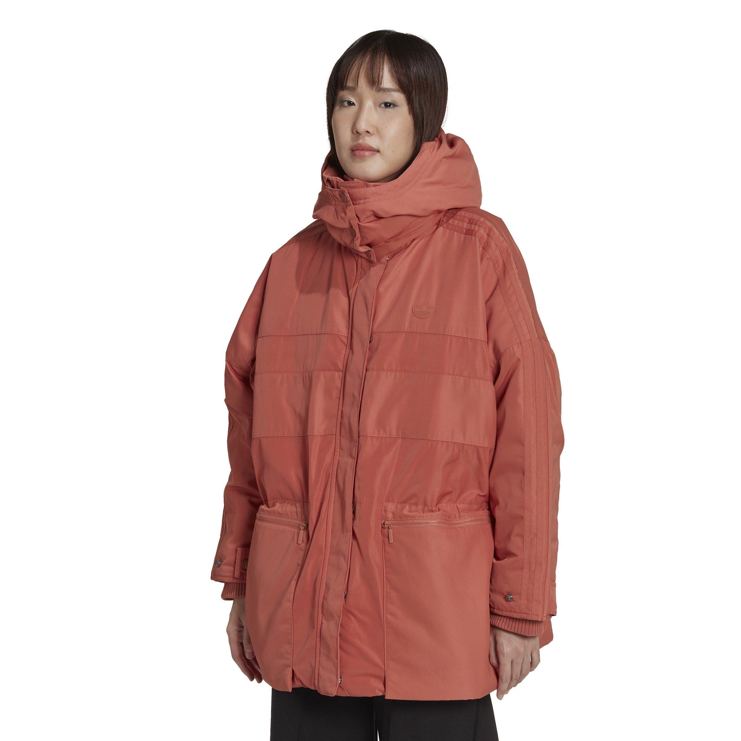 Burgundy - adidas Originals - Hooded Parka Jacket Womens - 2